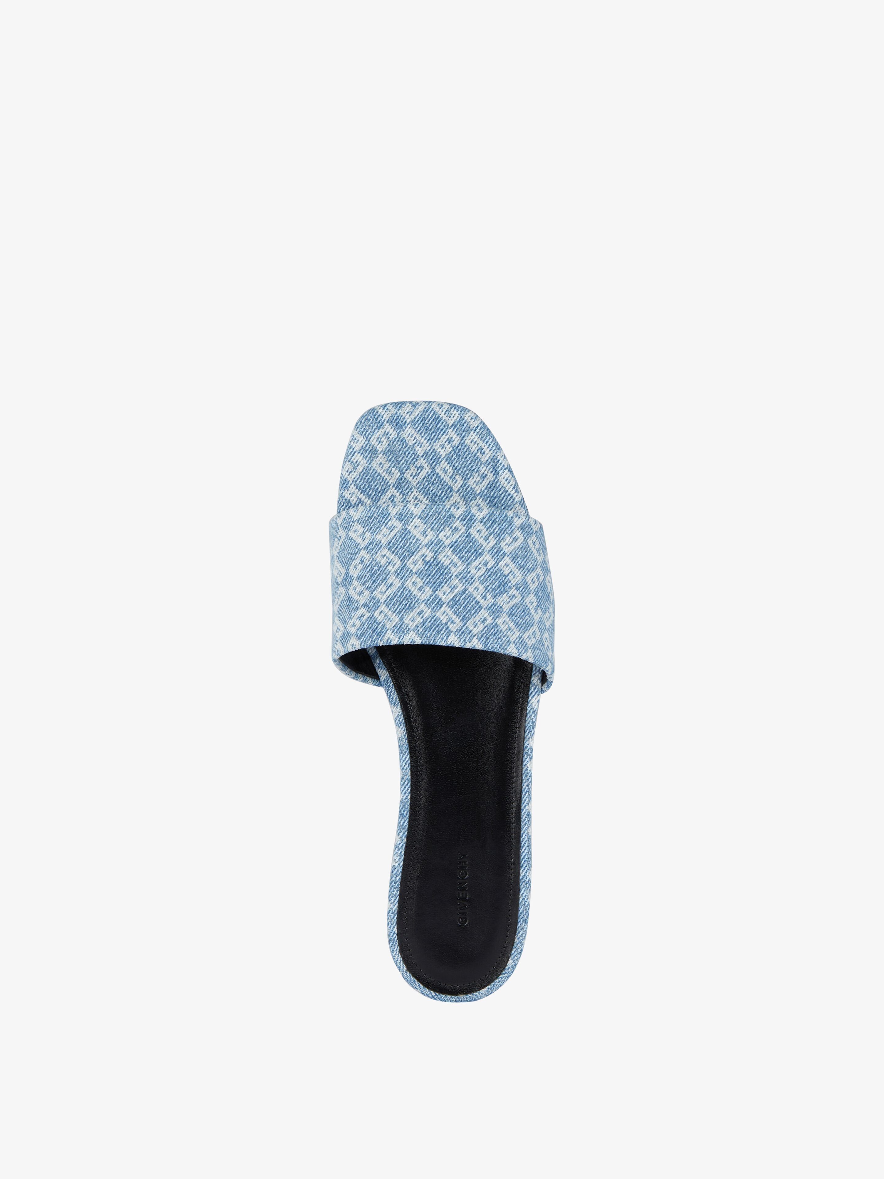 Givenchy o1srvl11e0825 4G Flat Slide Mules in Denim Monogram in Blue Size US 7 / IT 37 - 4 Thumbnail