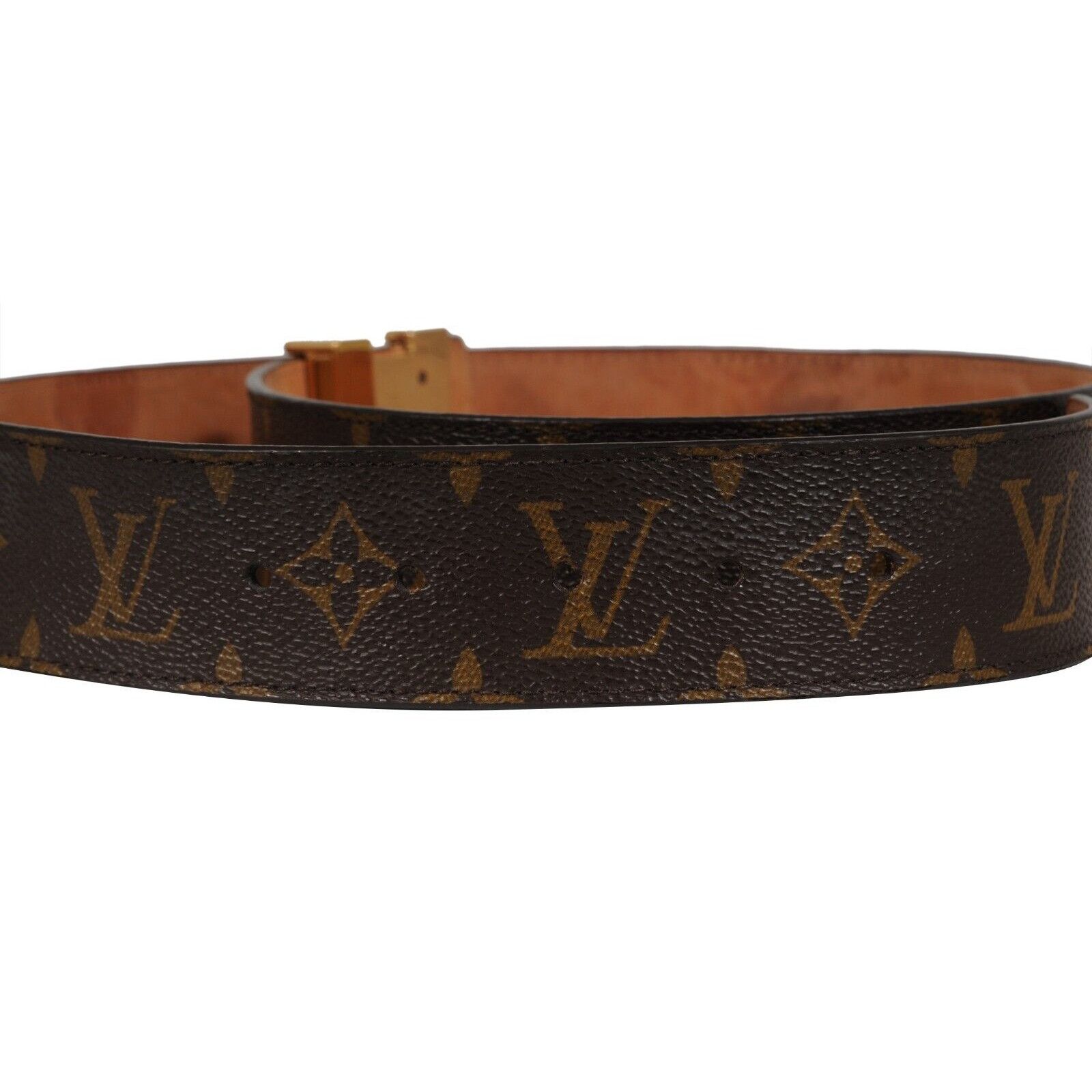Louis Vuitton Monogram LV Initials Buckle Belt 90 36 Brown Size 36 - 7 Thumbnail