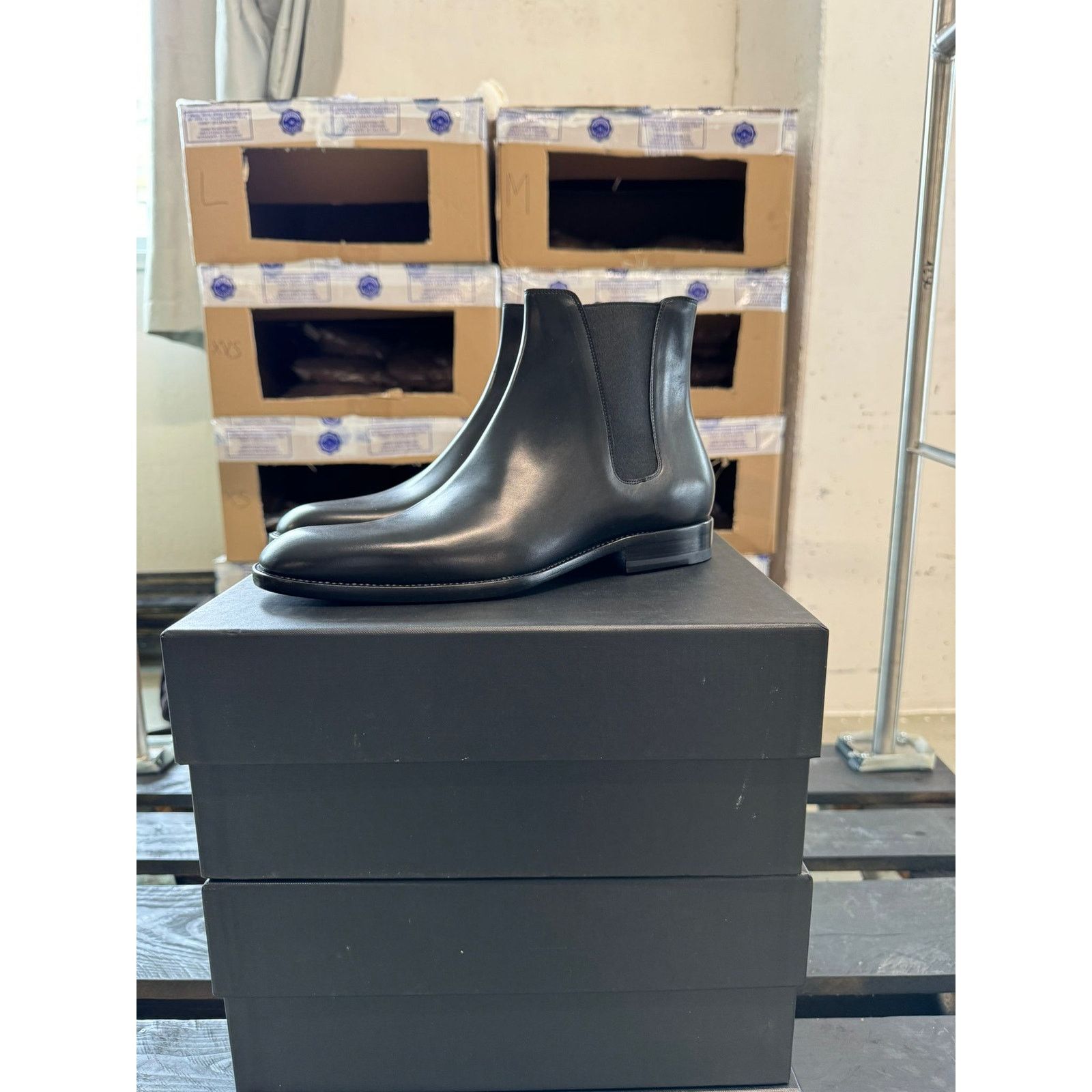 Saint Laurent Paris o1alsimx924 315320 Wyatt Chelsea Boots in Black Size US 7.5 / EU 40-41 - 1 Thumbnail