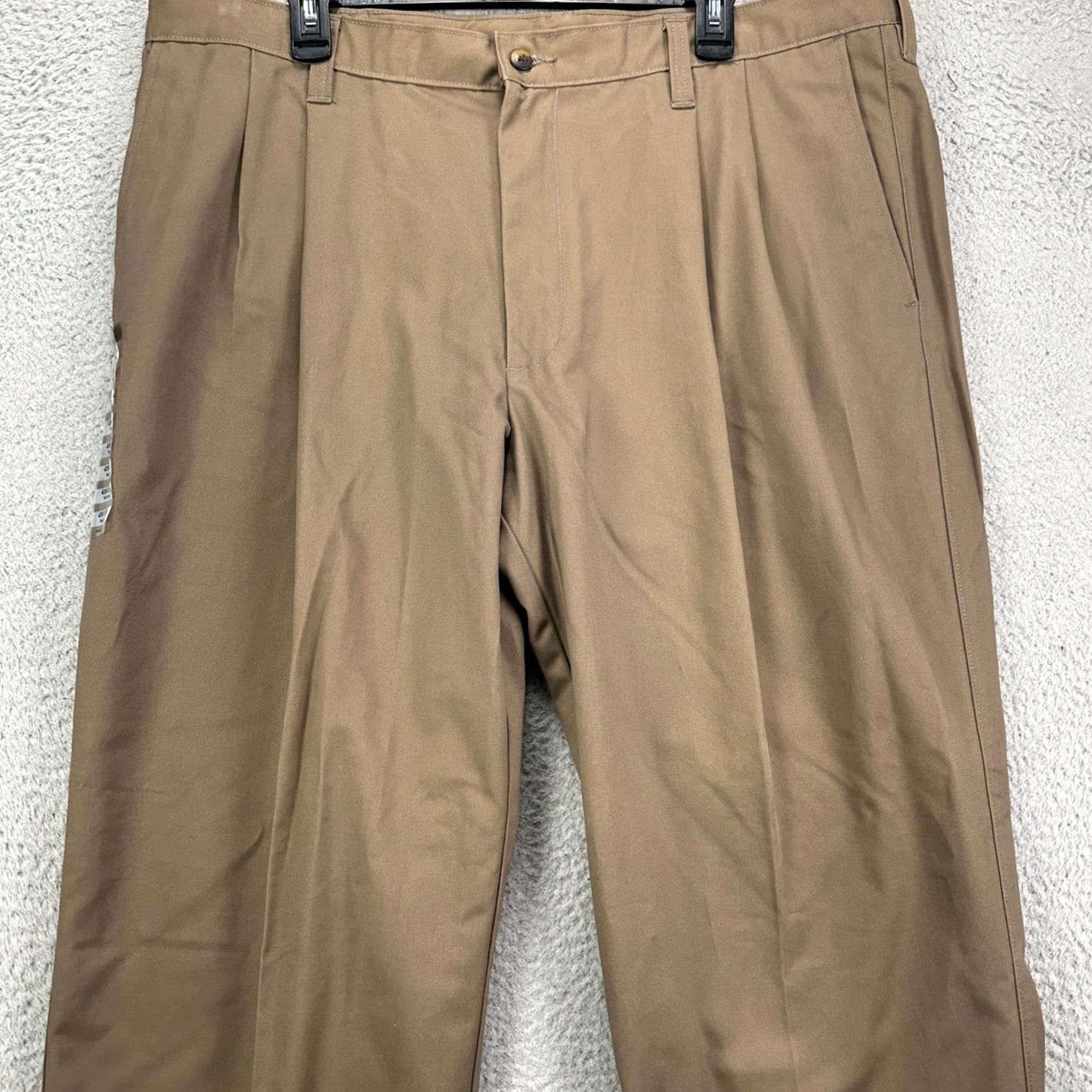 Haggar Haggar Mitchell Khaki Pants 42X29 Brown Classic Fit Pleated Straight Mens Pants 42 Size US 42 / EU 58 - 4 Thumbnail