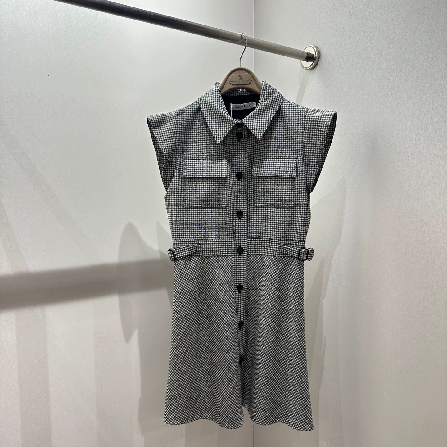 Dior Dior Blk & Wht Check Single-Breasted Wool 38 Dress Size S / US 4 / IT 40 - 1 Thumbnail