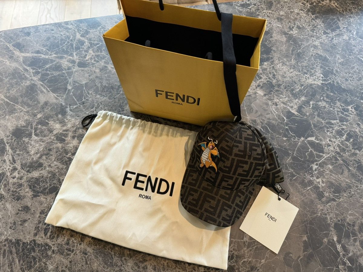 Fendi × Fragment Design × Pokemon FENDI x FRGMT x POKÉMON Collaboration Dragonite Ball Cap Size ONE SIZE - 7 Thumbnail