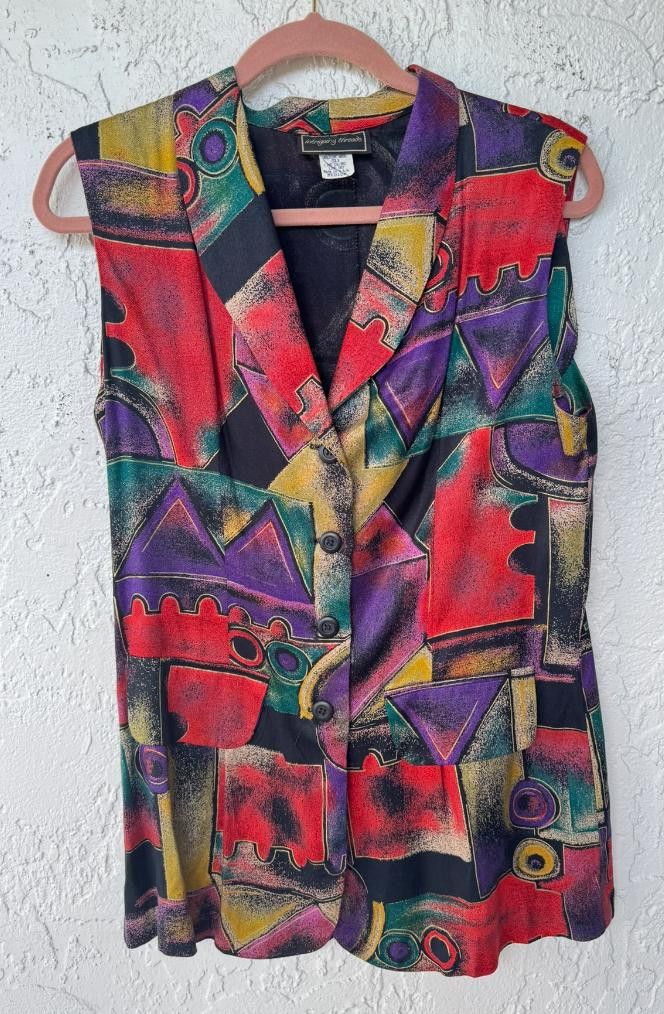 Designer Vintage abstract Vest M Size M / US 6-8 / IT 42-44 - 1 Thumbnail