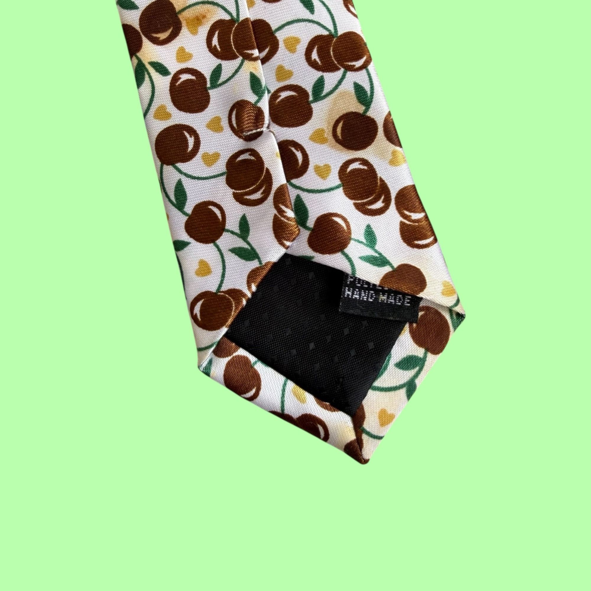 Other Novelty Cherry and Heart All Over Print Neck Skinny Slim Tie Size ONE SIZE - 4 Thumbnail