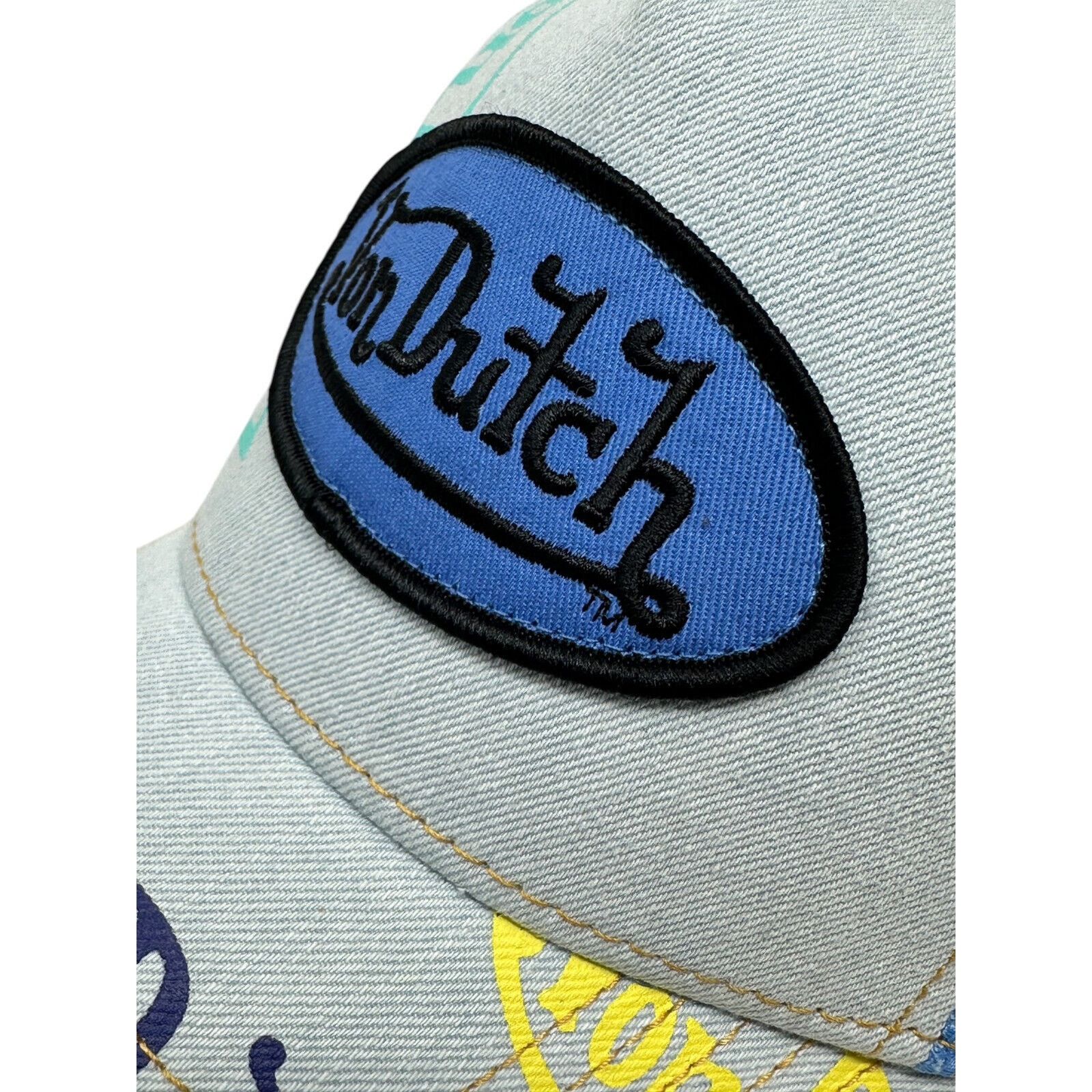 Von Dutch Von Dutch Trucker Hat Denim Half Blue Snapback Cap Size ONE SIZE - 3 Thumbnail
