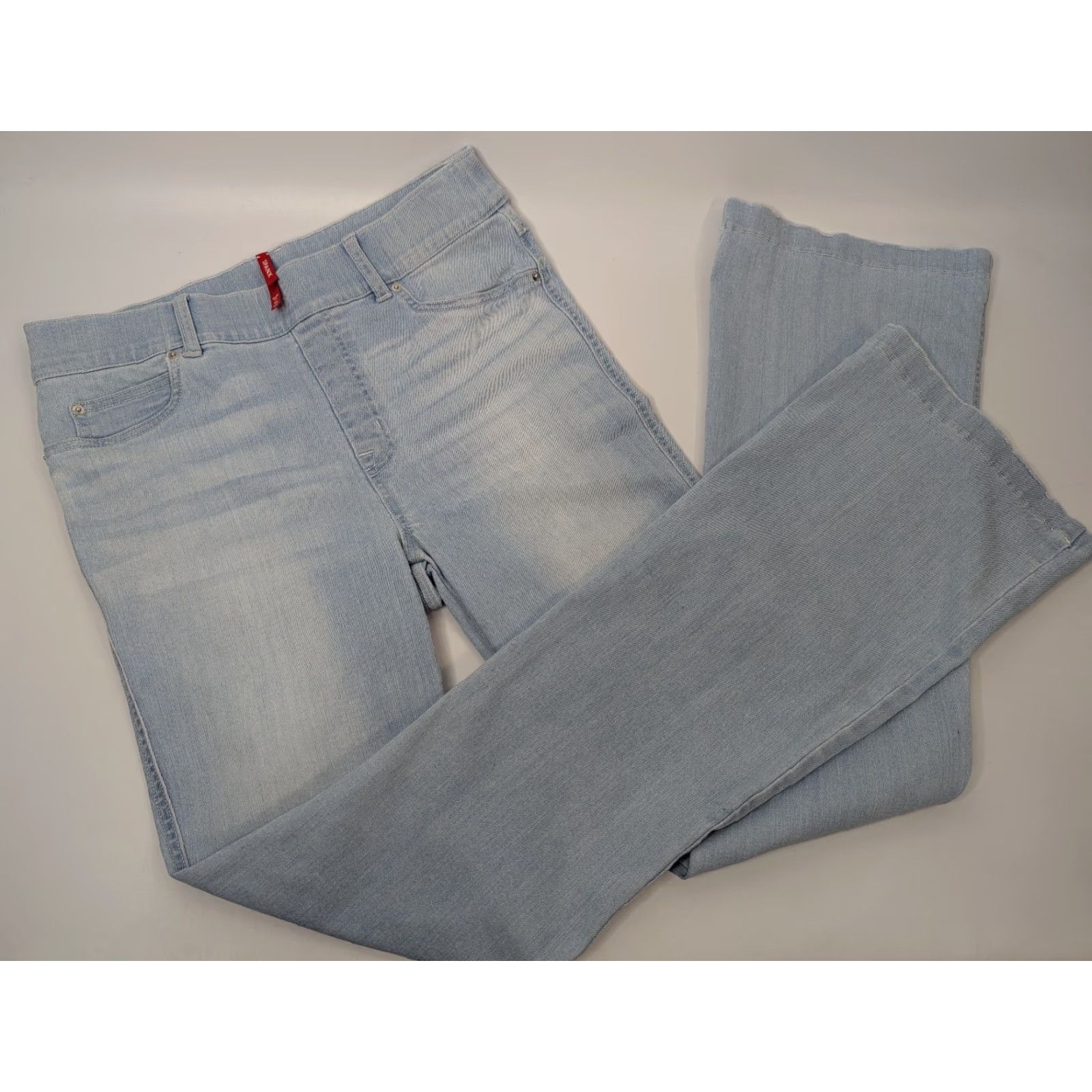 Spanx SPANX Jeans Flare Leg Light Wash Blue Denim Pull-On 20348R Size M Womens Stretch Comfort Regular Size 32" / US 10 / IT 46 - 2 Thumbnail
