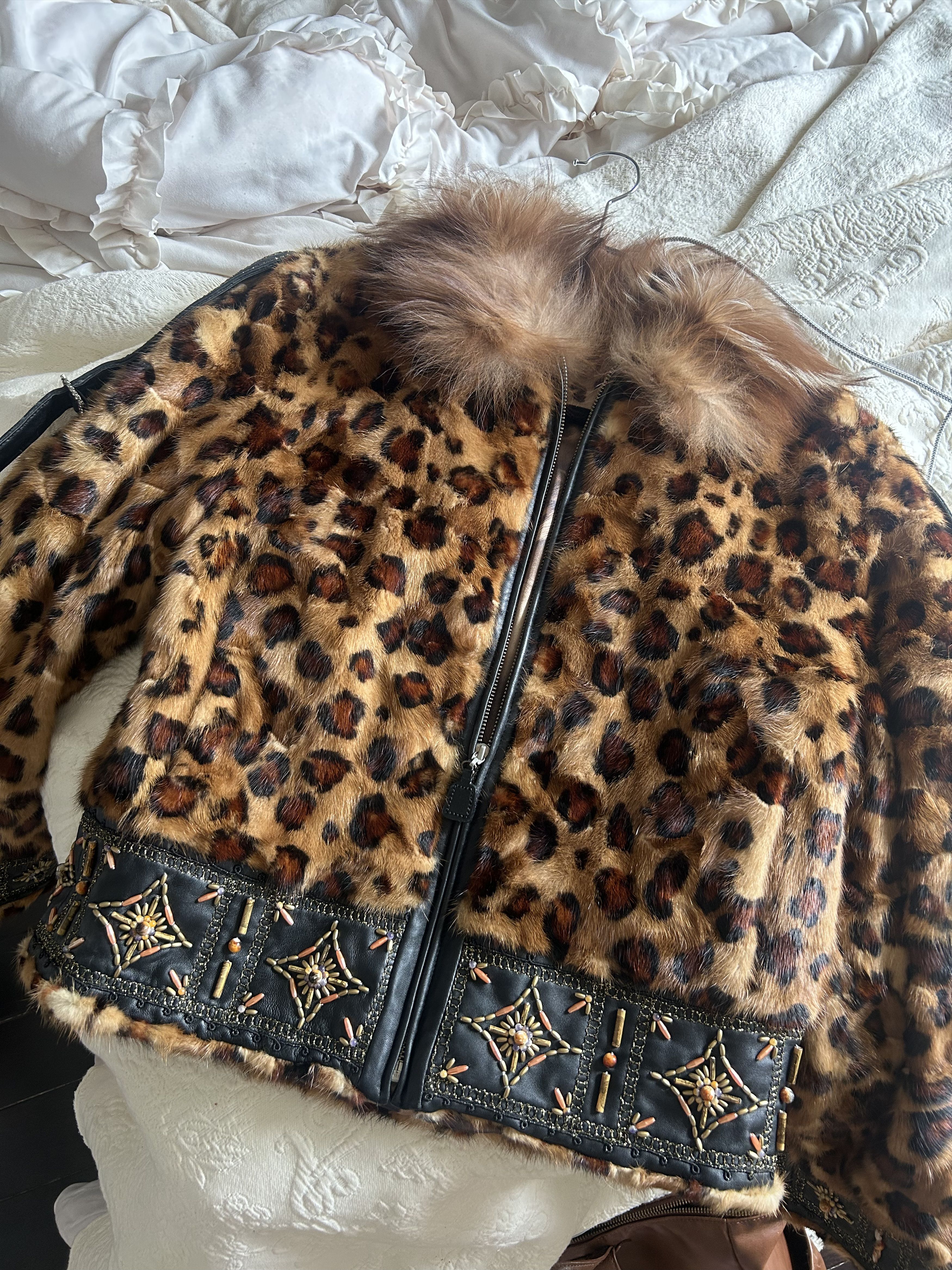 Other LEOPARD PRINT BEADED FUR JACKET Size M / US 6-8 / IT 42-44 - 1 Thumbnail