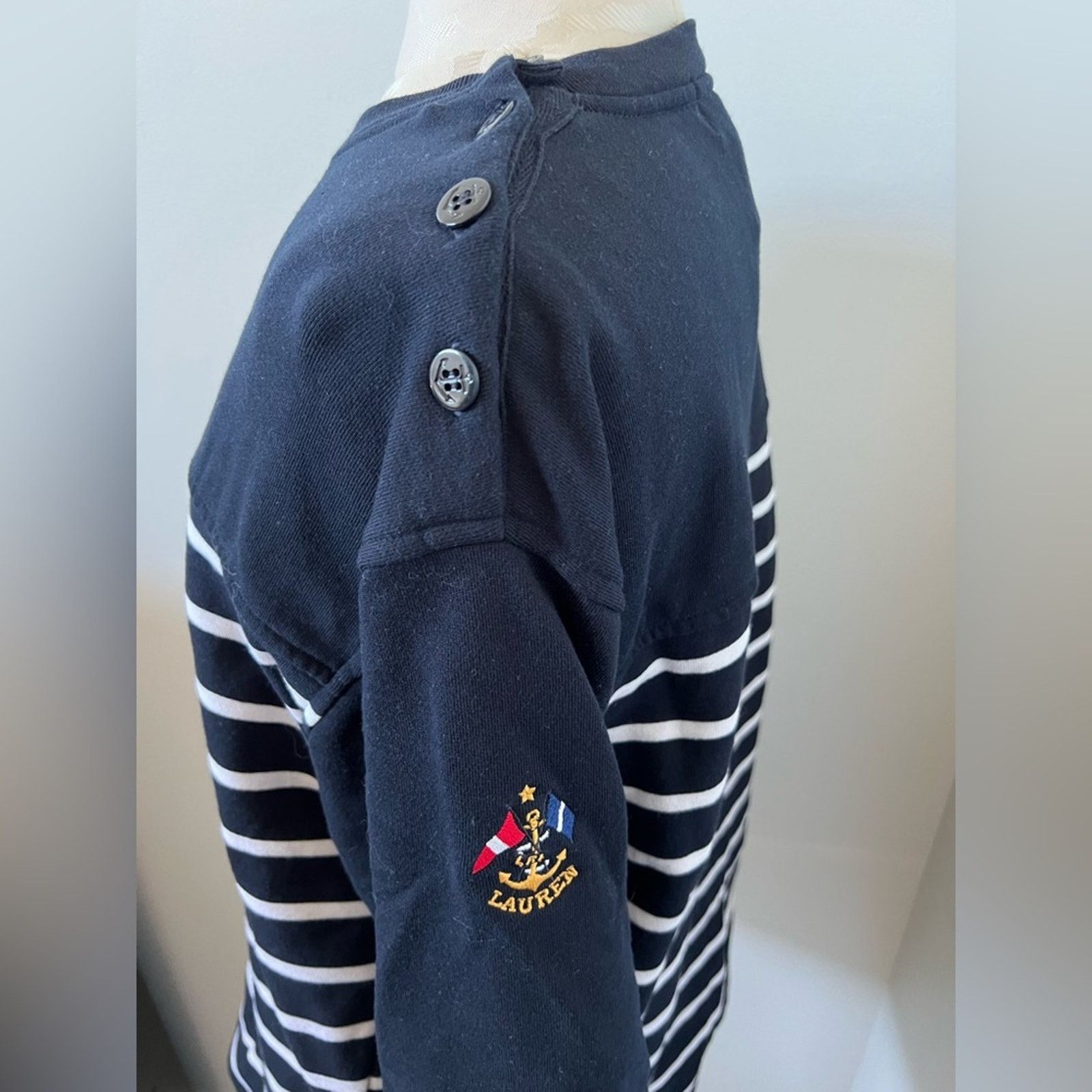 Lauren Ralph Lauren Lauren Ralph Lauren Long Sleeve Striped Sweater Medium Size XXS / US 00 / IT 34 - 3 Thumbnail