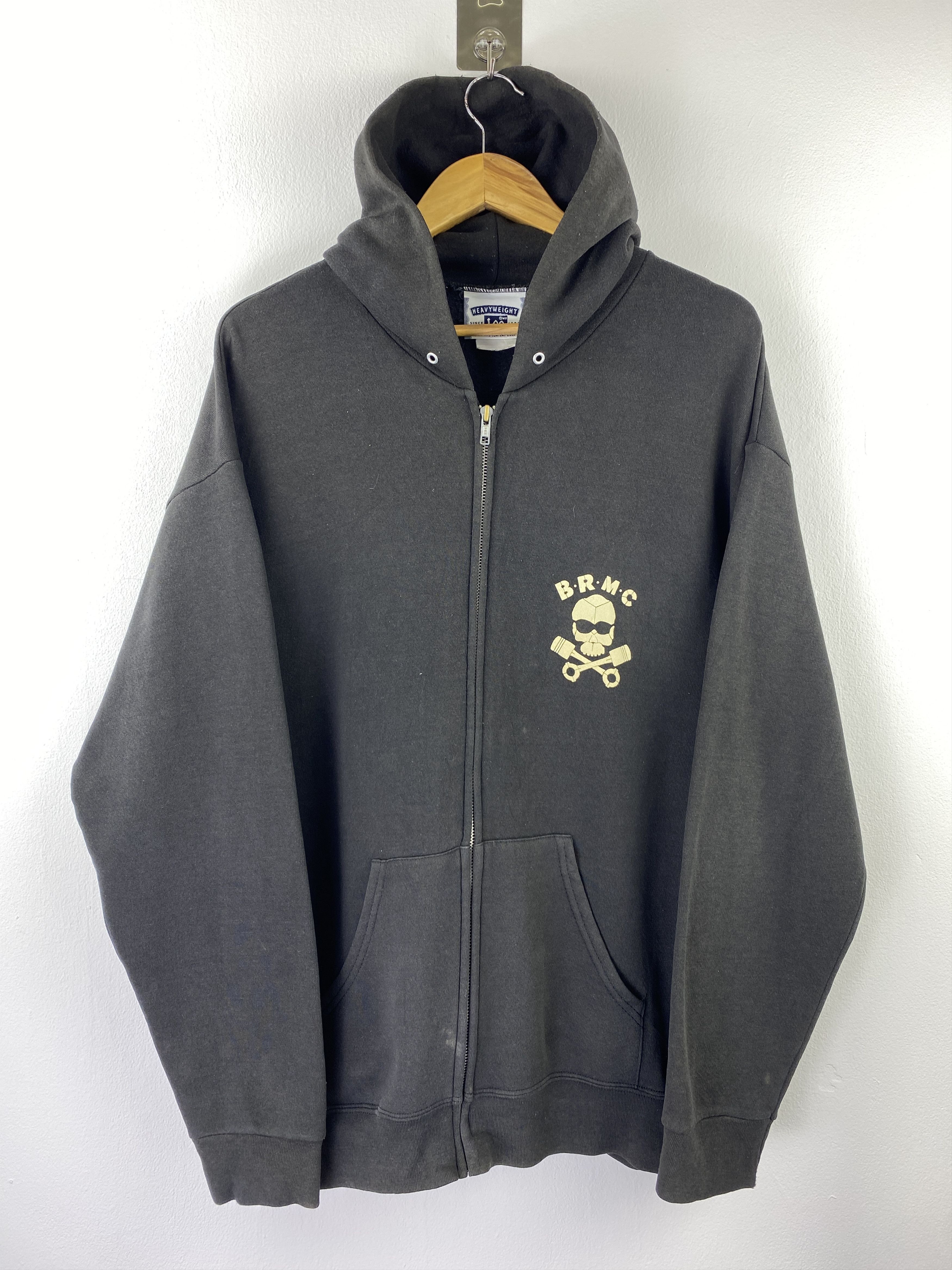 Lee Vintage 90s Lee BMRC Biker Style Zipper Up Hoodie SH0445 Size US XL / EU 56 / 4 - 3 Thumbnail