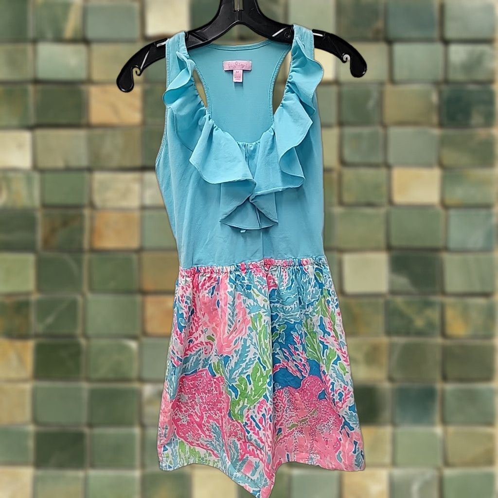 Lilly Pulitzer Lilly Pulitzer Lets Cha Cha Danita Dress Womens M Multicolor Ruffle Fit & Flare Short 34 Chest 15 Length Womens Size M / US 6-8 / IT 42-44 - 1 Thumbnail