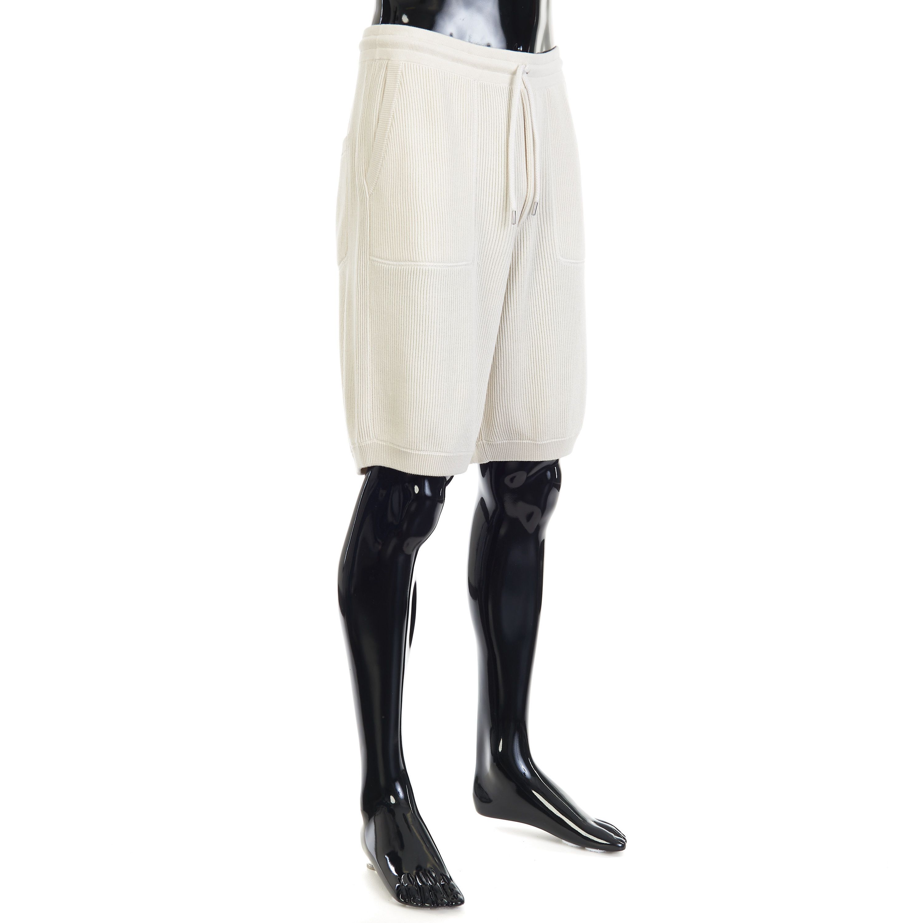 Brunello Cucinelli English Rib Knit Cotton Shorts - Drawstring Size L Size US 34 / EU 50 - 3 Thumbnail