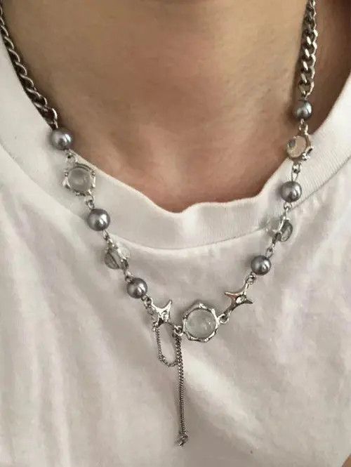 Jewelry Star Geometric Crystal Ball Chain Necklace Size ONE SIZE - 2 Thumbnail