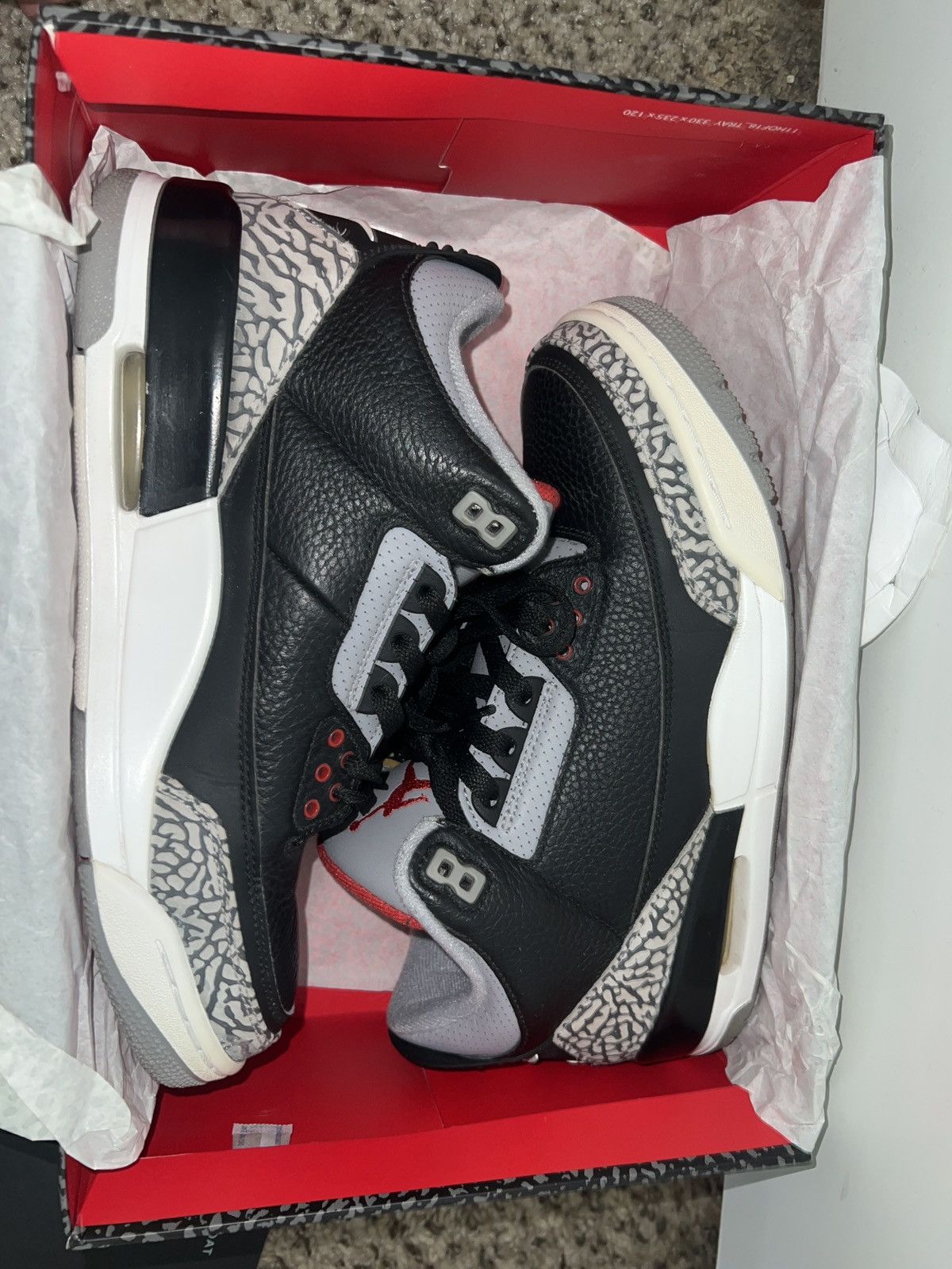 Jordan Brand Air Jordan 3 Retro Og ‘Black Cement’ 2018 Size US 9 / EU 42 - 2 Thumbnail