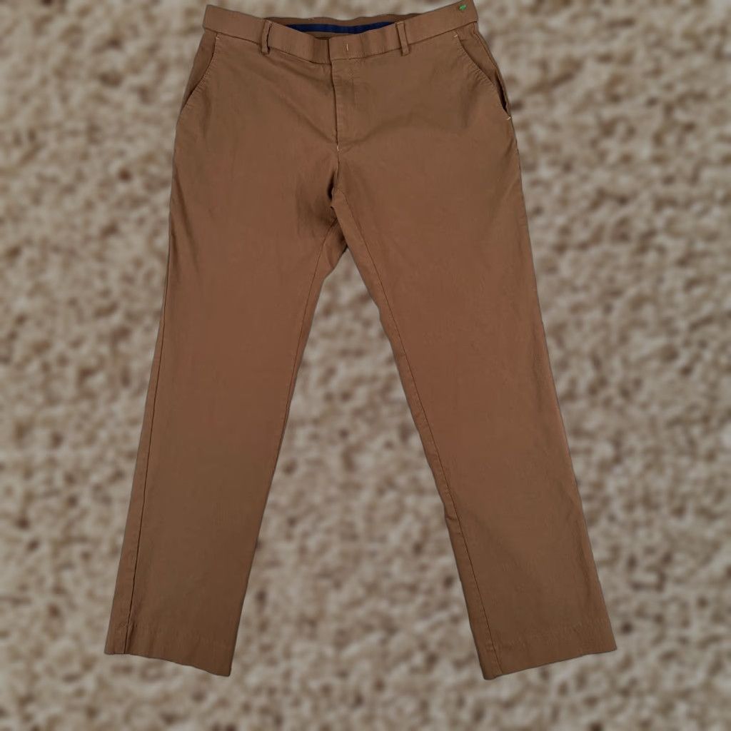Eddie Bauer Tommy Hilfiger Pants Mens 36 Brown Flat Front Rayon Nylon Blend Straight Leg 30L Size US 36 / EU 52 - 1 Thumbnail