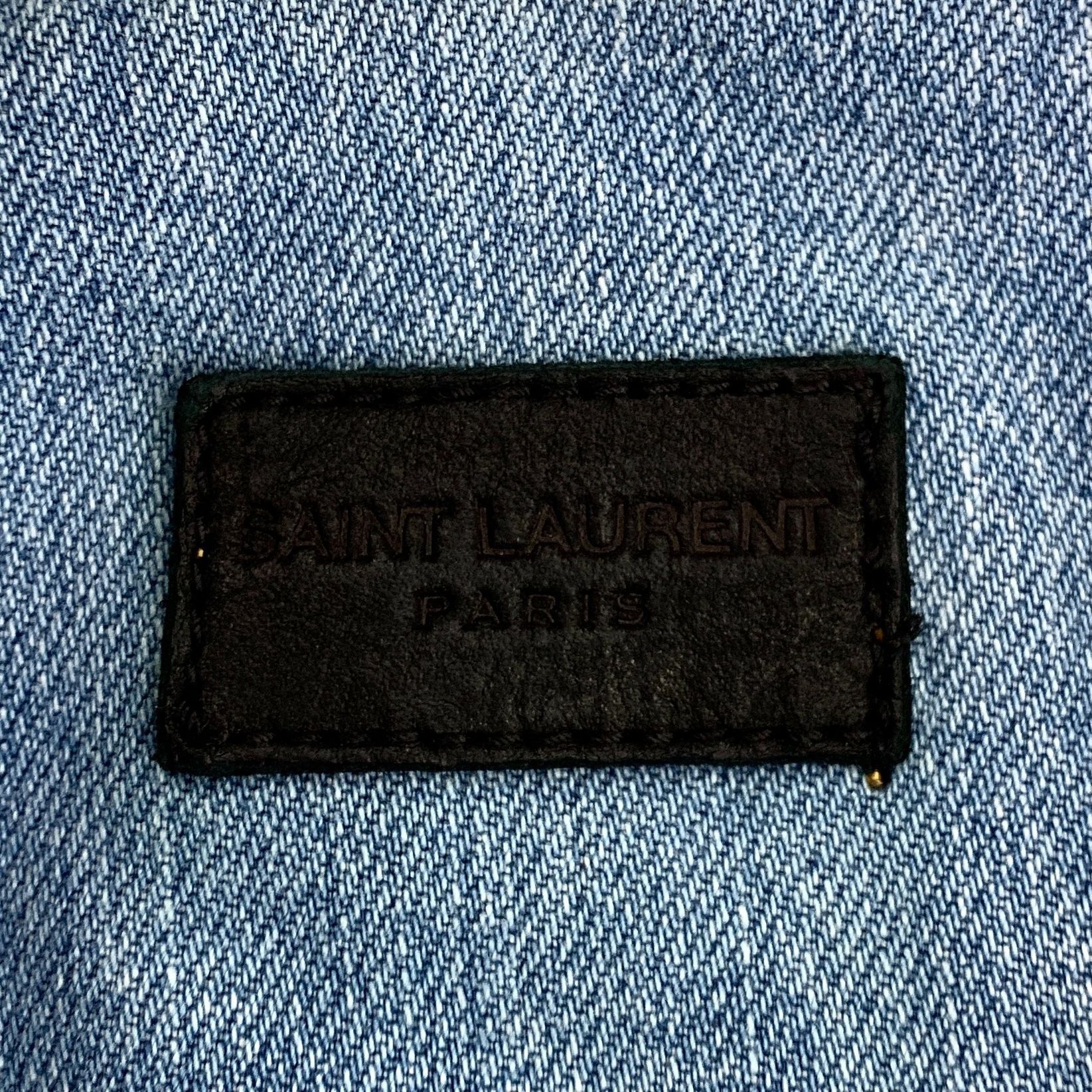 Saint Laurent Paris Saint Laurent Paris Light Wash Denim Jacket With Button Clos Size US S / EU 44-46 / 1 - 6 Thumbnail
