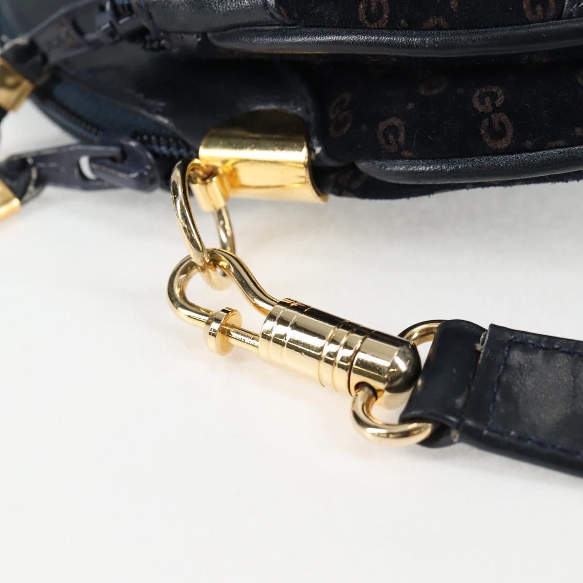 Gucci GUCCI Micro GG Canvas Shoulder Bag Suede Navy Gold 001 261 Size ONE SIZE - 15 Thumbnail