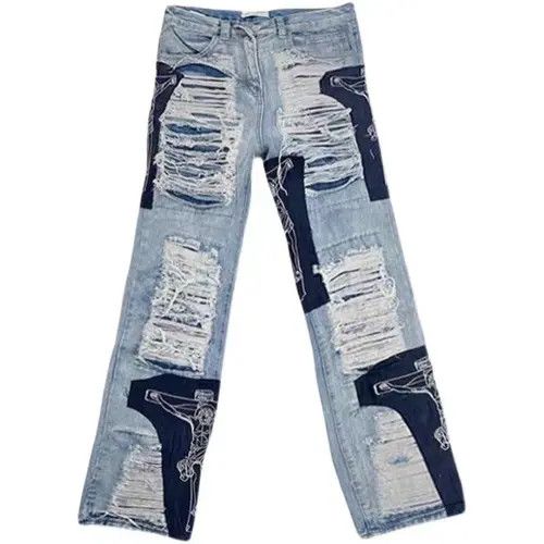 VIBE High street tassel patch ripped baggy jeans Size US 30 / EU 46 - 2 Thumbnail