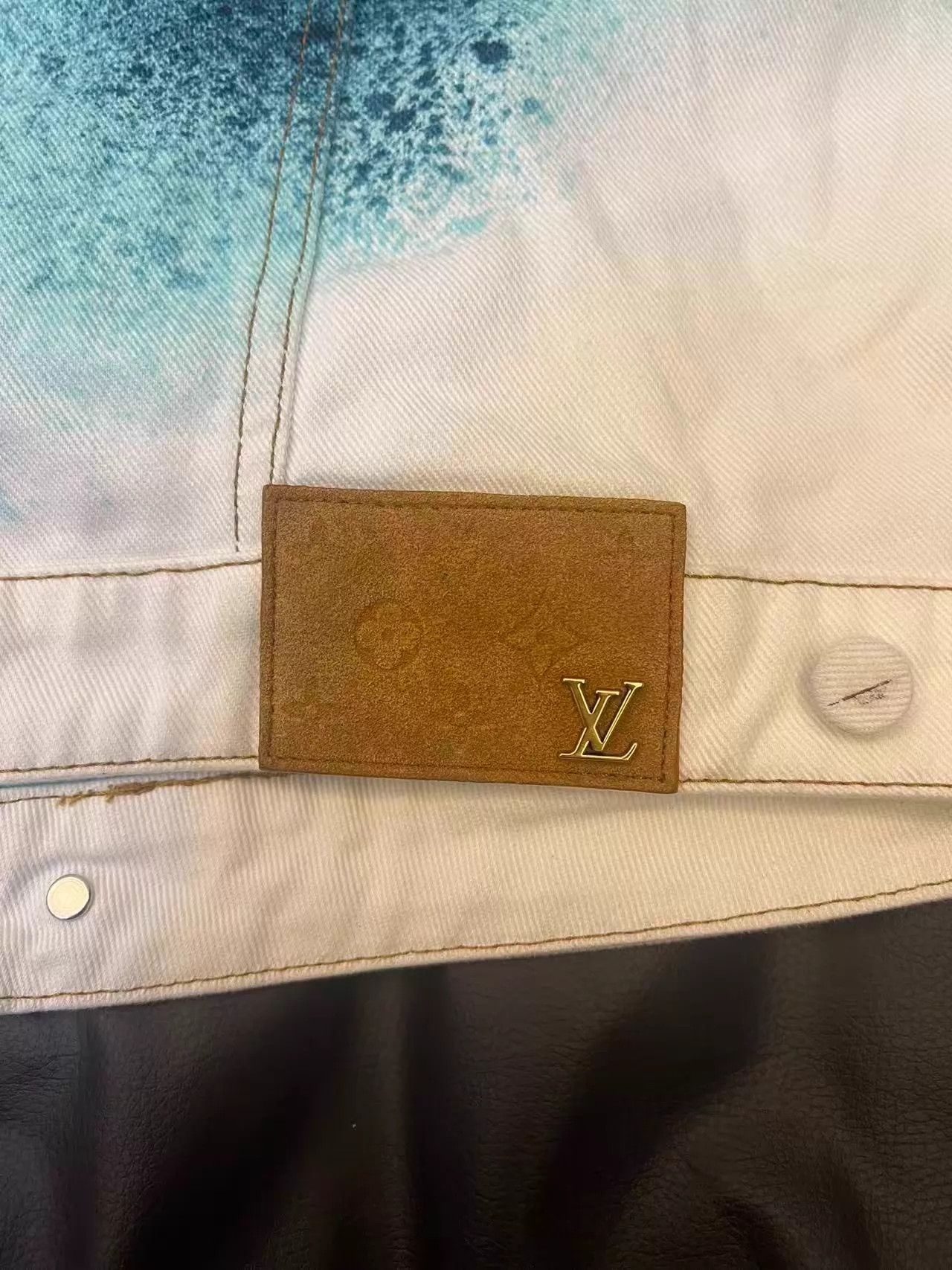 Louis Vuitton LOUIS VUITTON SS23 Painted Denim Jacket Men's White 52 Size US L / EU 52-54 / 3 - 3 Thumbnail
