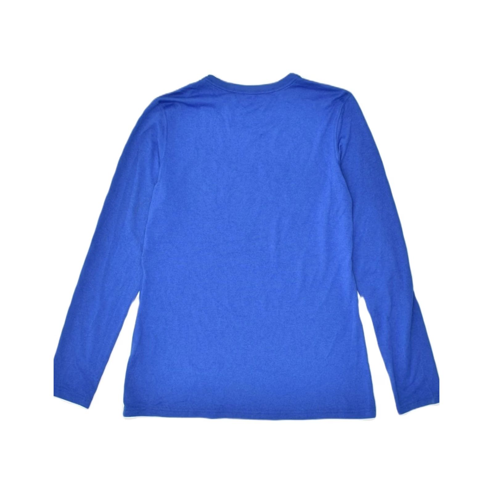 Nike NIKE Womens Dri Fit Graphic Top Long Sleeve Large Blue Polyester Size L / US 10 / IT 46 - 2 Thumbnail