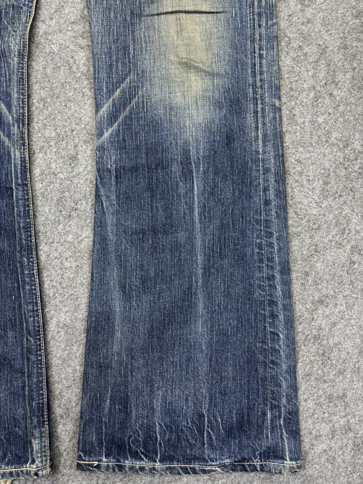 Edwin 💥90s Flare Style💥Vintage Edwin 503 Crazy Fades Denim K34 Size US 35 - 5 Thumbnail