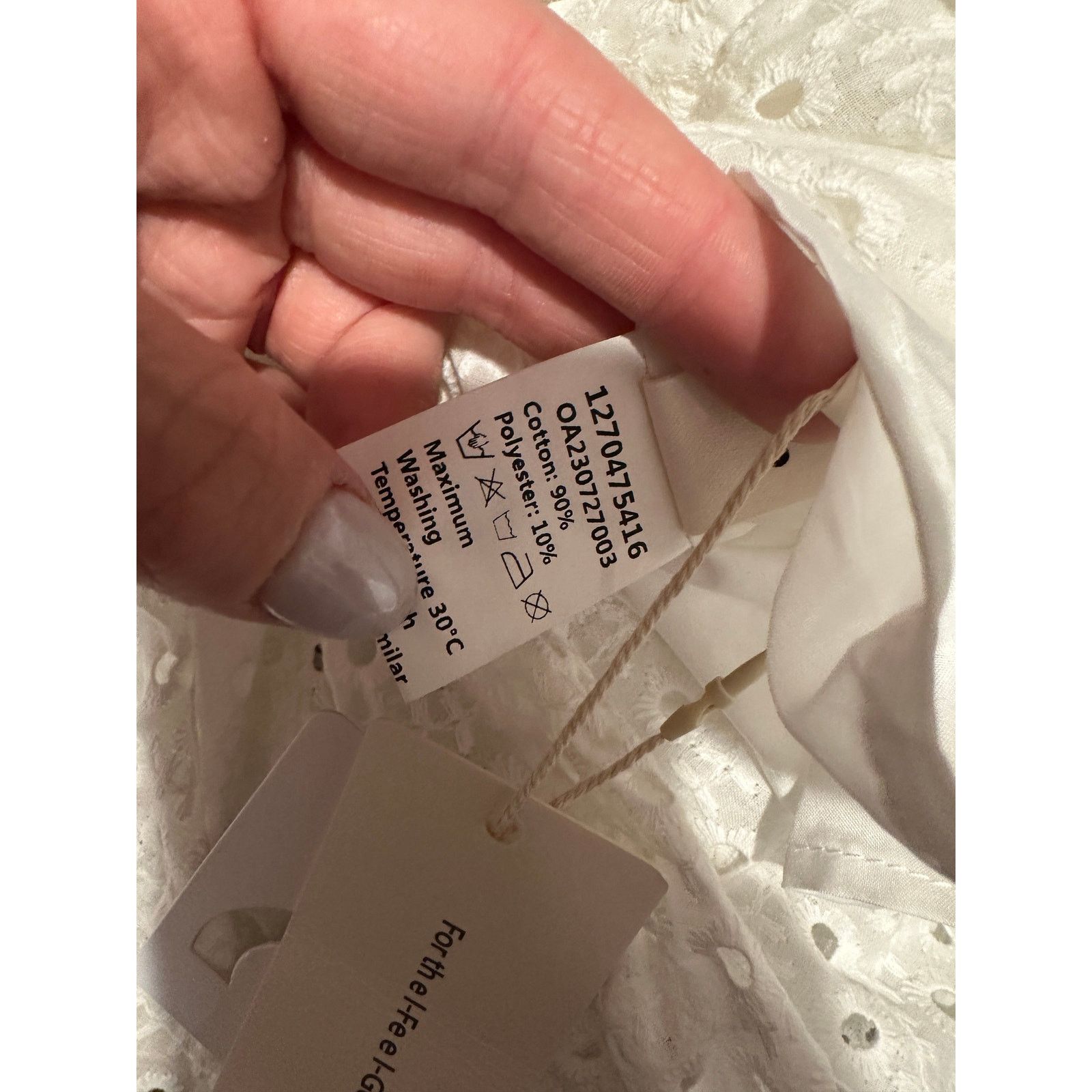 Other Commense White Cup Detail Layered Ruffle Eyelet Long Dress Size M / US 6-8 / IT 42-44 - 8 Thumbnail