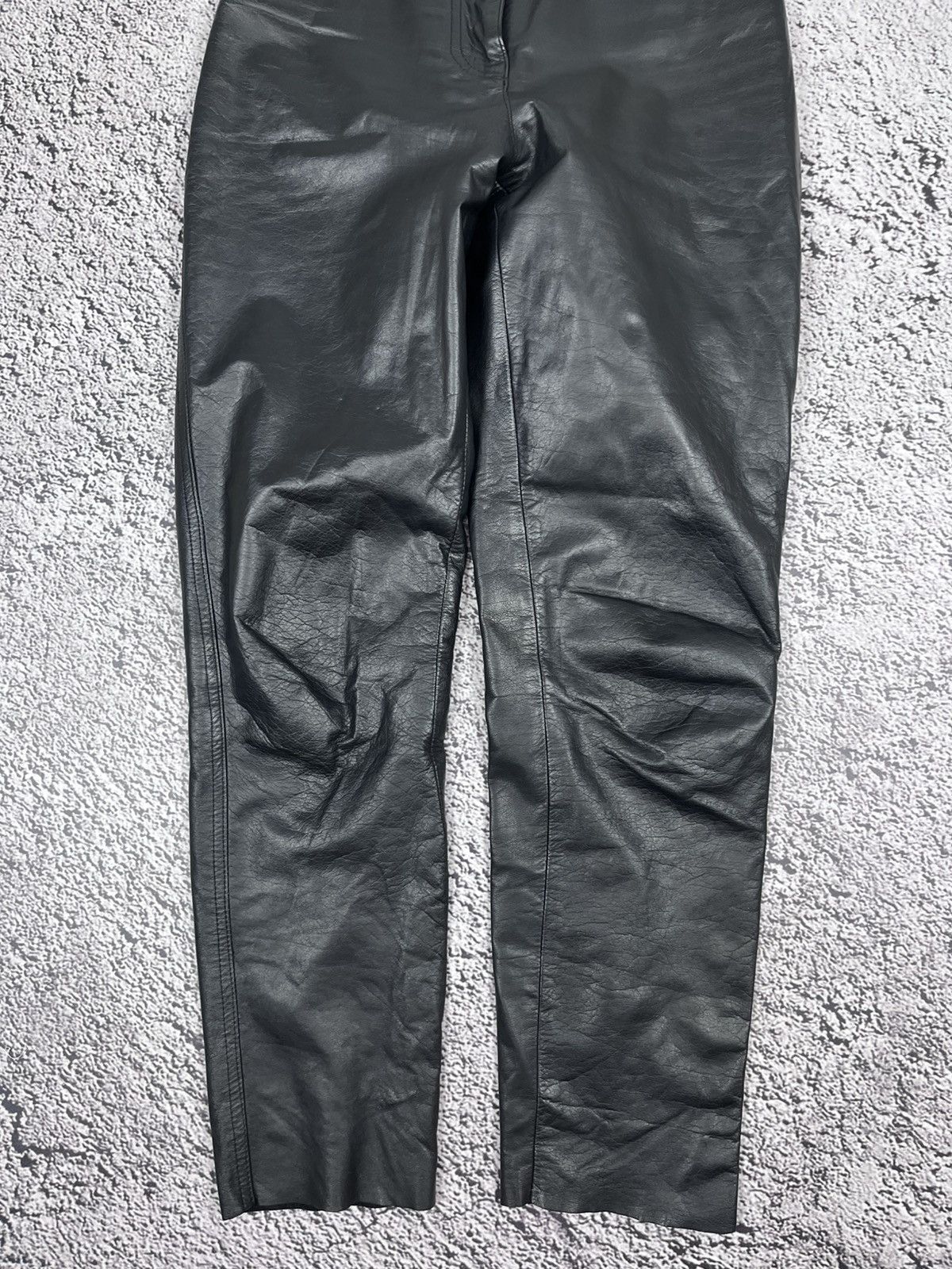 Leather Vintage Leather Biker Gothic Pants AvantGarde Moto size 26 Size 26" / US 2 / IT 38 - 2 Thumbnail