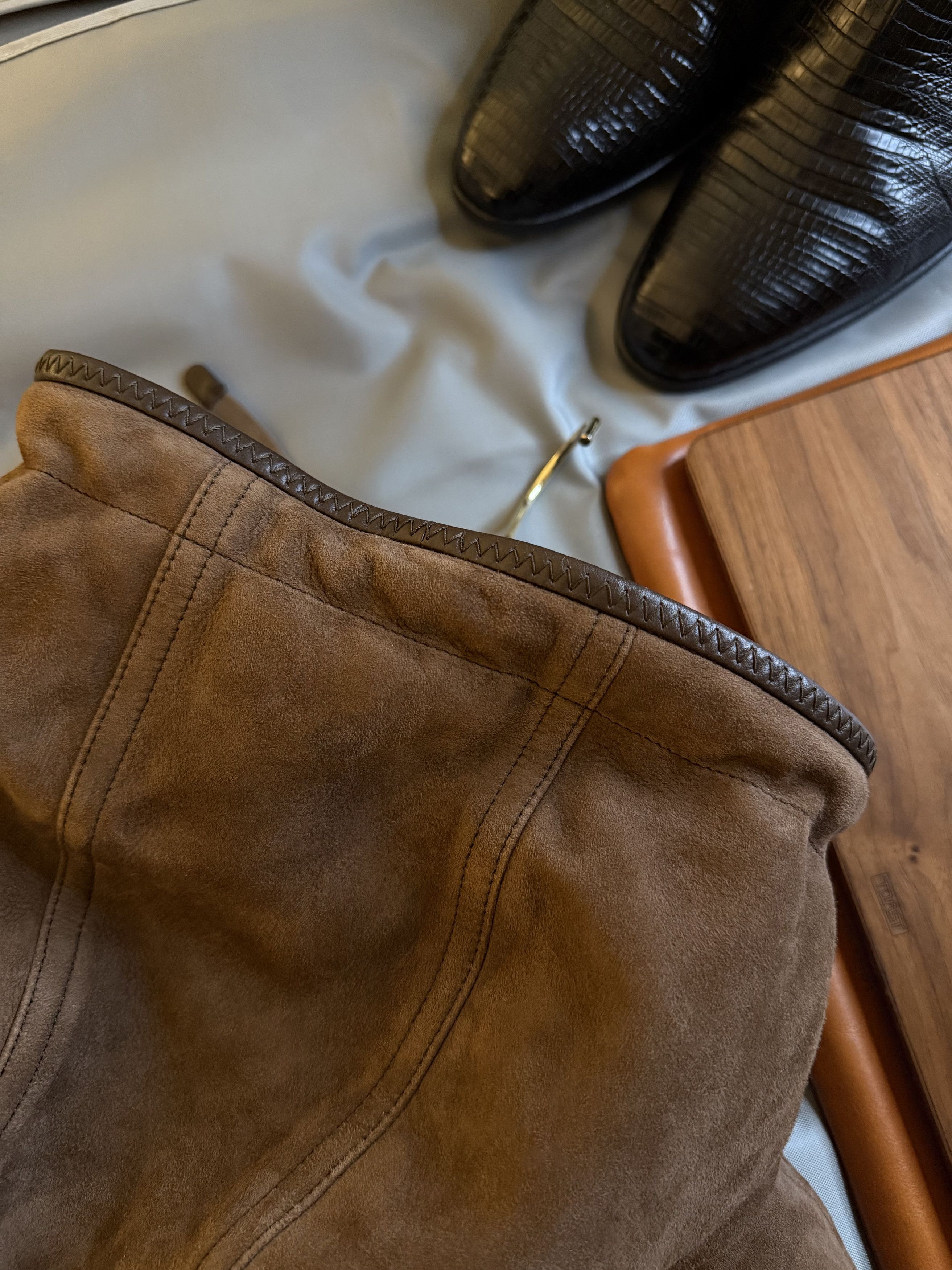 Tom Ford The Ultimate Rare $8,750 w/tax Leather Accent Suede Hoodie Size US M / EU 48-50 / 2 - 20 Thumbnail