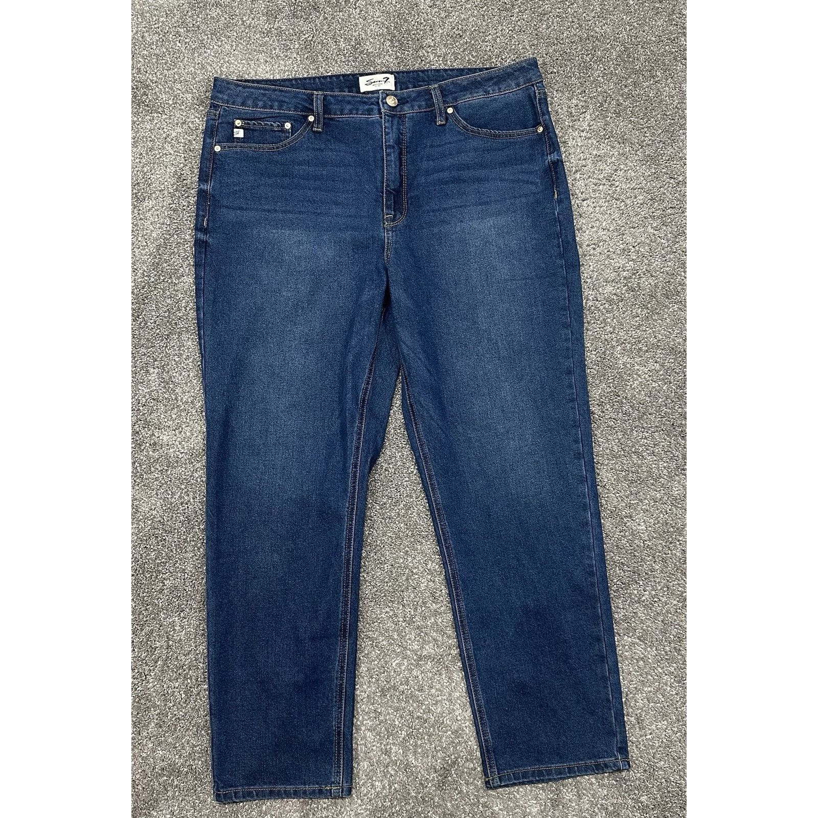 Seven 7 Seven7 The Straight Jeans Womens Size 16 Blue Denim Y2K Size 40" / US 18 - 3 Thumbnail