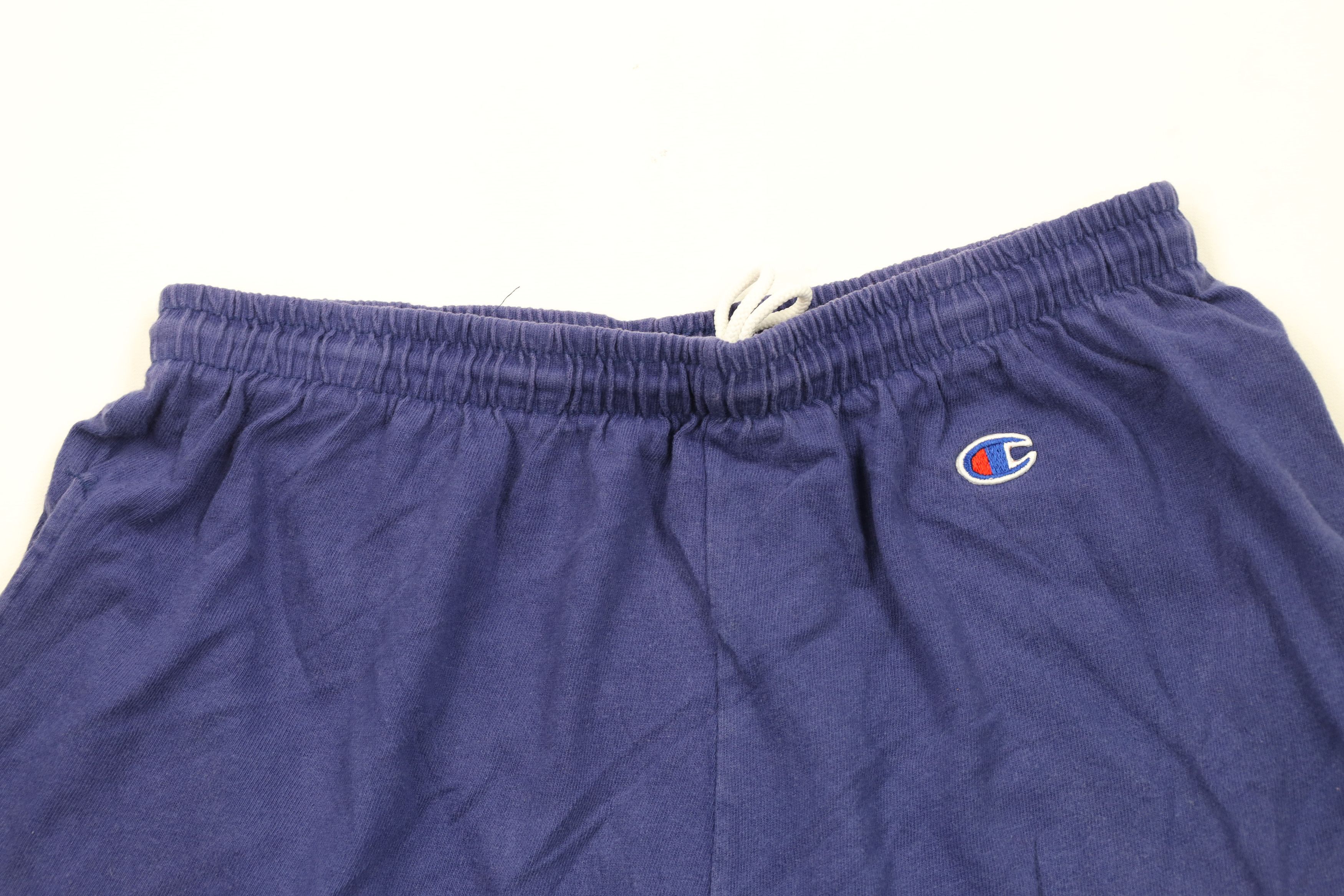 Champion Vintage 90s Champion Above Knee Knit Shorts Blue Cotton Size US 34 / EU 50 - 2 Thumbnail