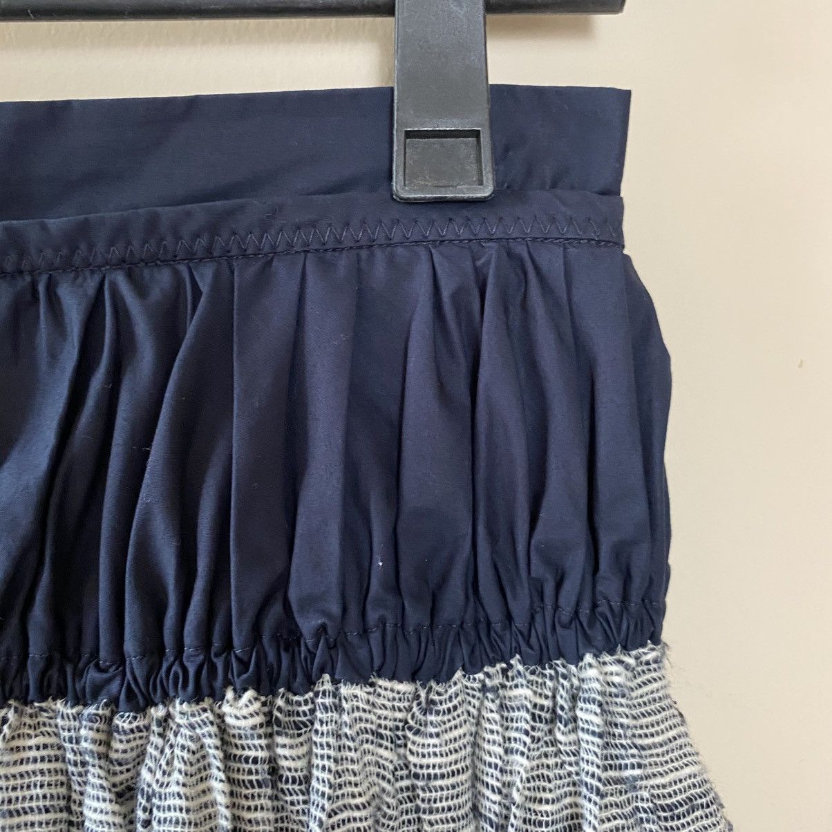Carven CARVEN Navy Contrast Gathered Skirt Size 26" / US 2 / IT 38 - 15 Thumbnail