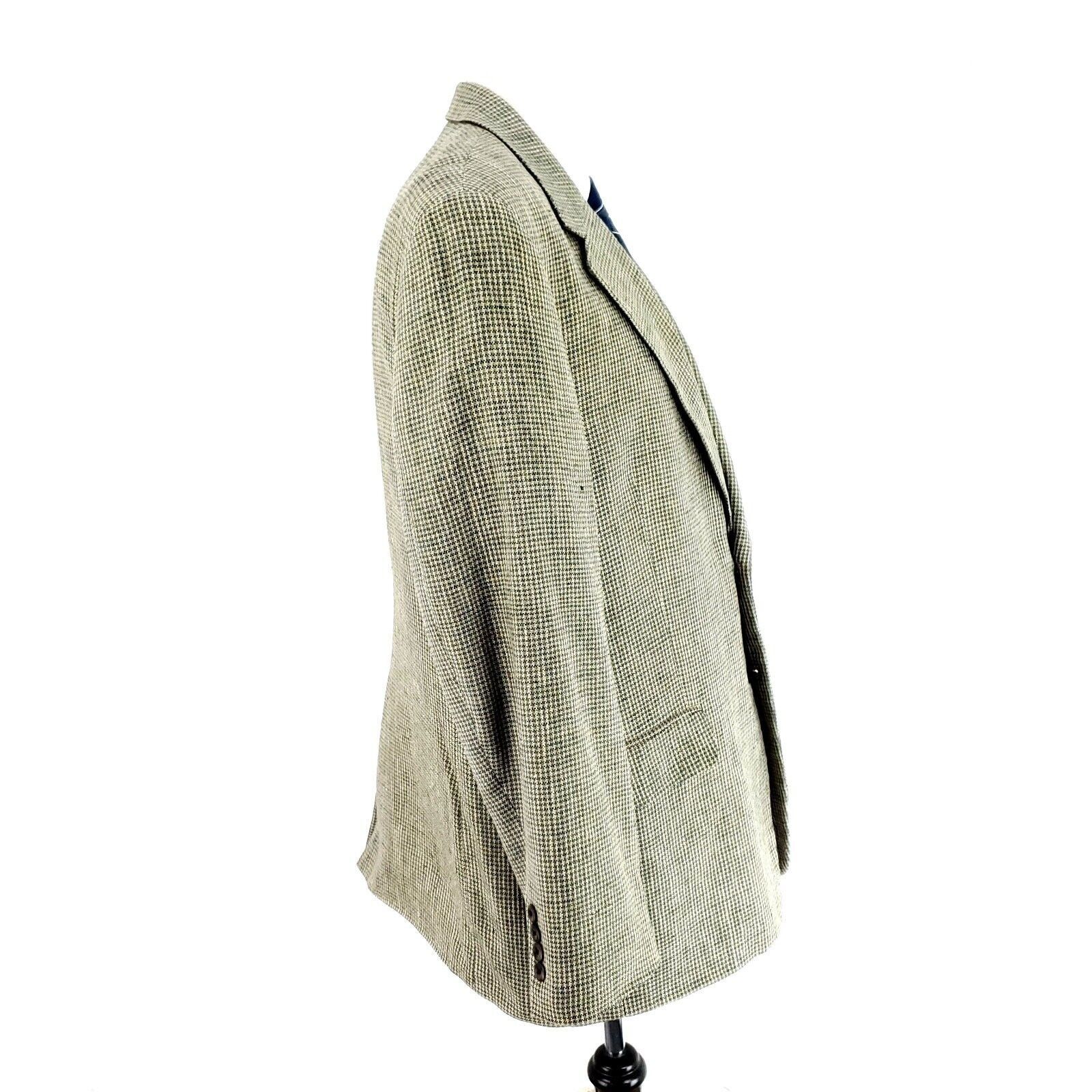 Savile Row Savile Row 100% Silk Textured 2 Button Sport Coat 40R Green Size 40R - 6 Thumbnail
