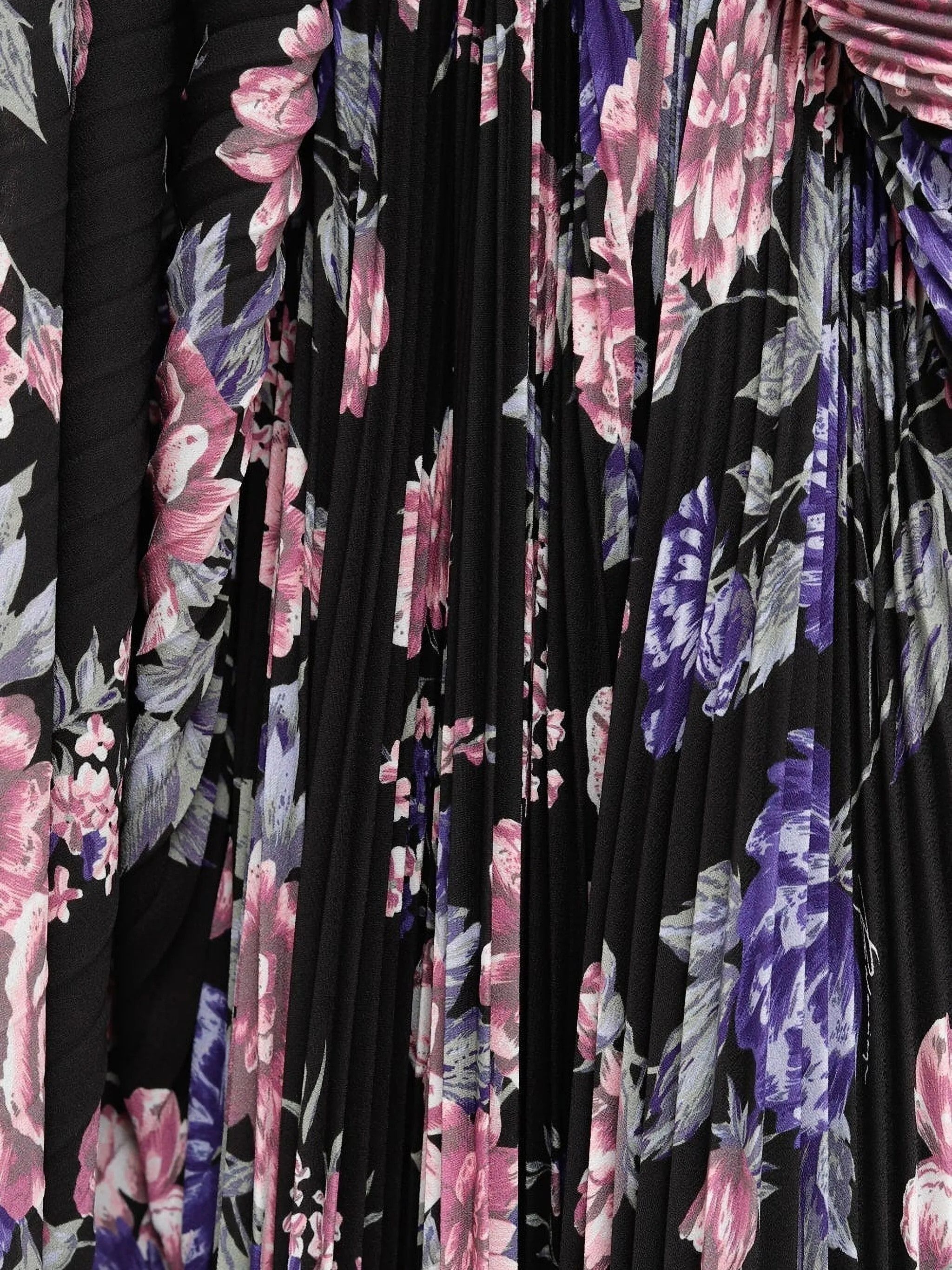 Balenciaga oc11z0825 Floral Circle Pleated Dress in Multicolor Size S / US 4 / IT 40 - 3 Thumbnail