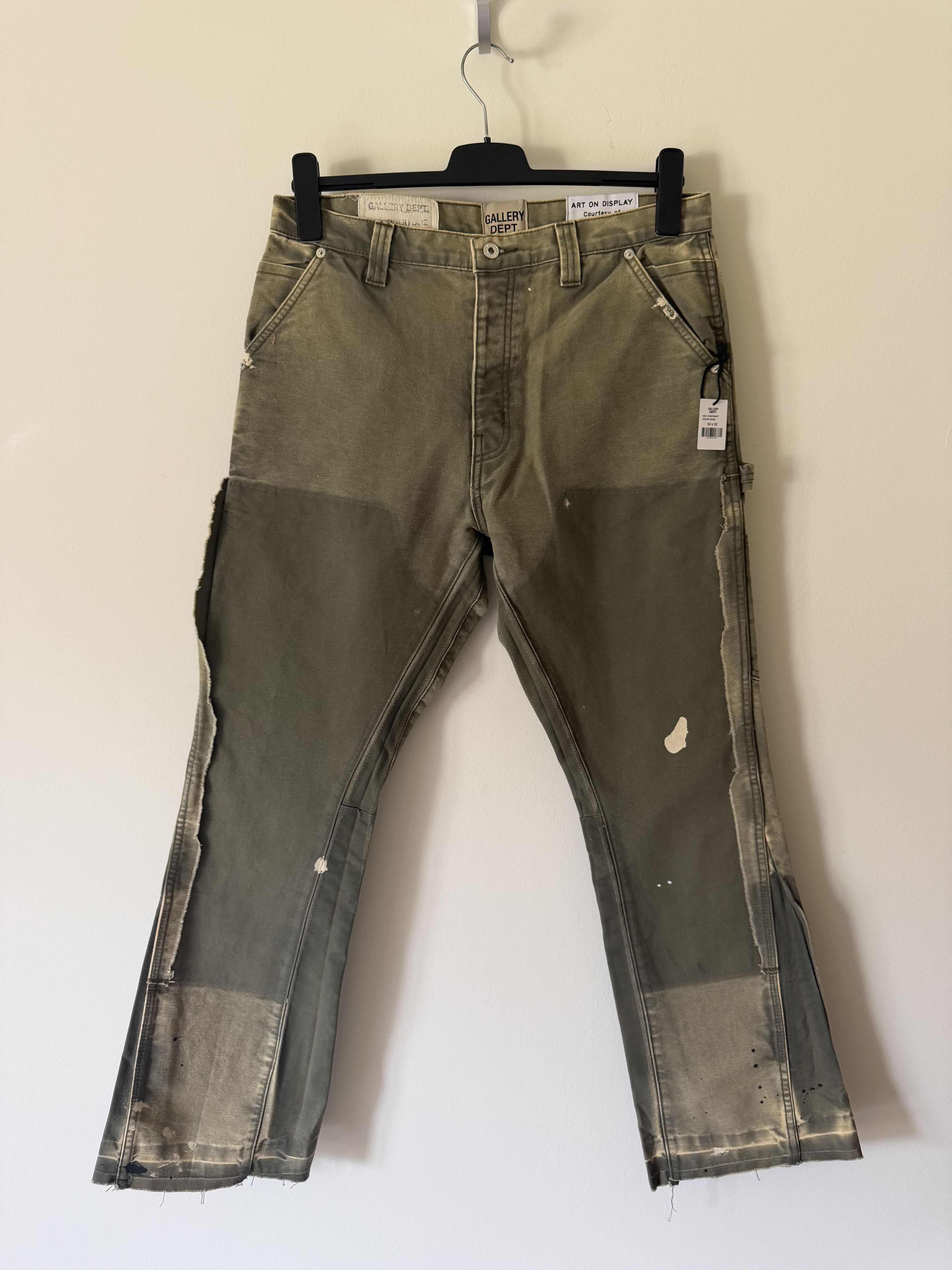 Gallery Dept. LA Flare Carpenter Pants in Moss Green