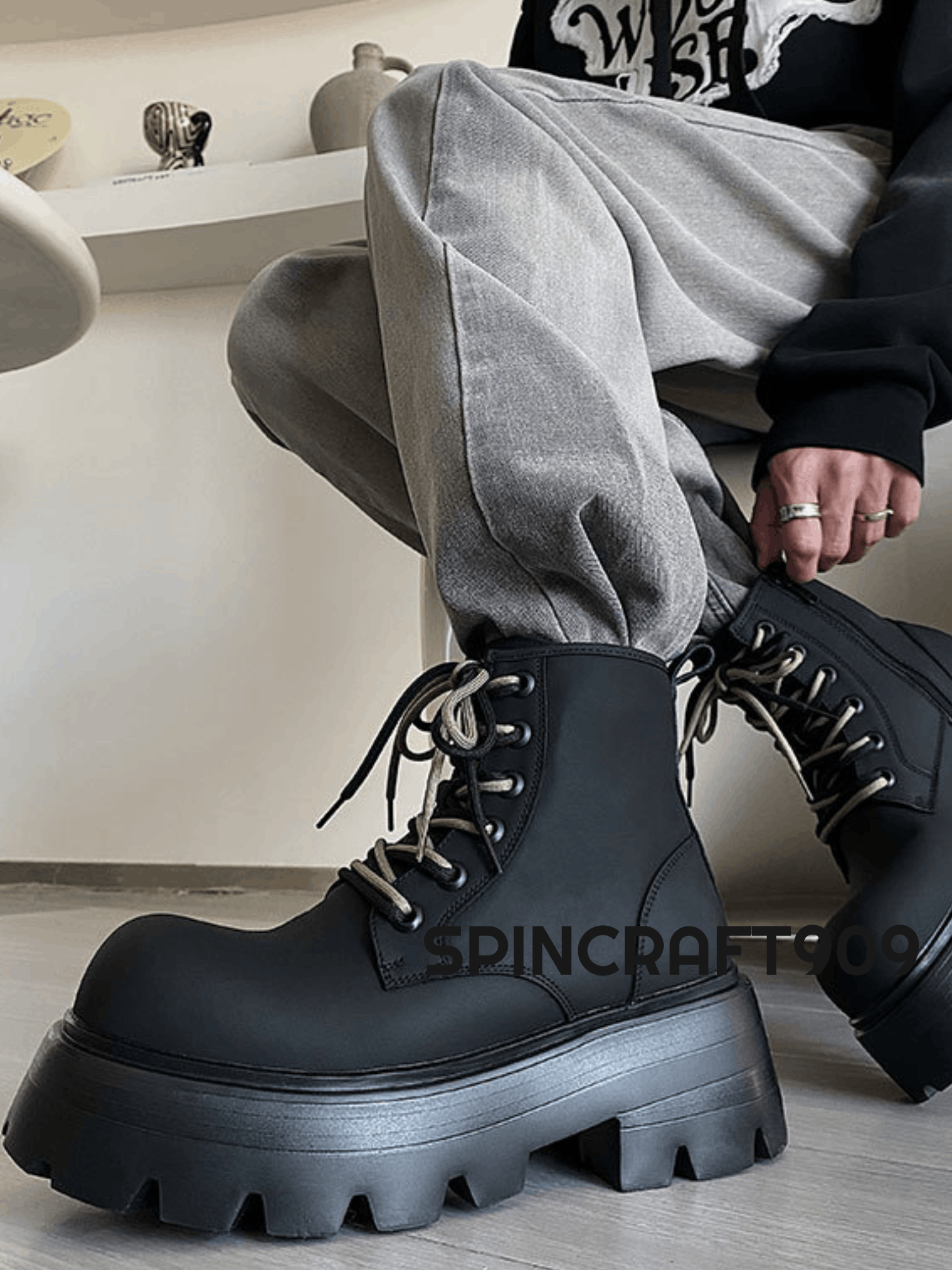 Other Black Combat Boots Size US 9 / EU 42 - 4 Thumbnail