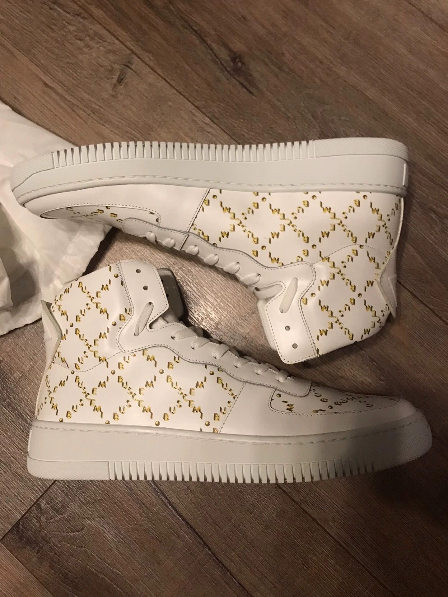 Burberry Buscemi High-Top Leather Allover Print Sneaker 42 New Size US 9 / EU 42 - 7 Thumbnail