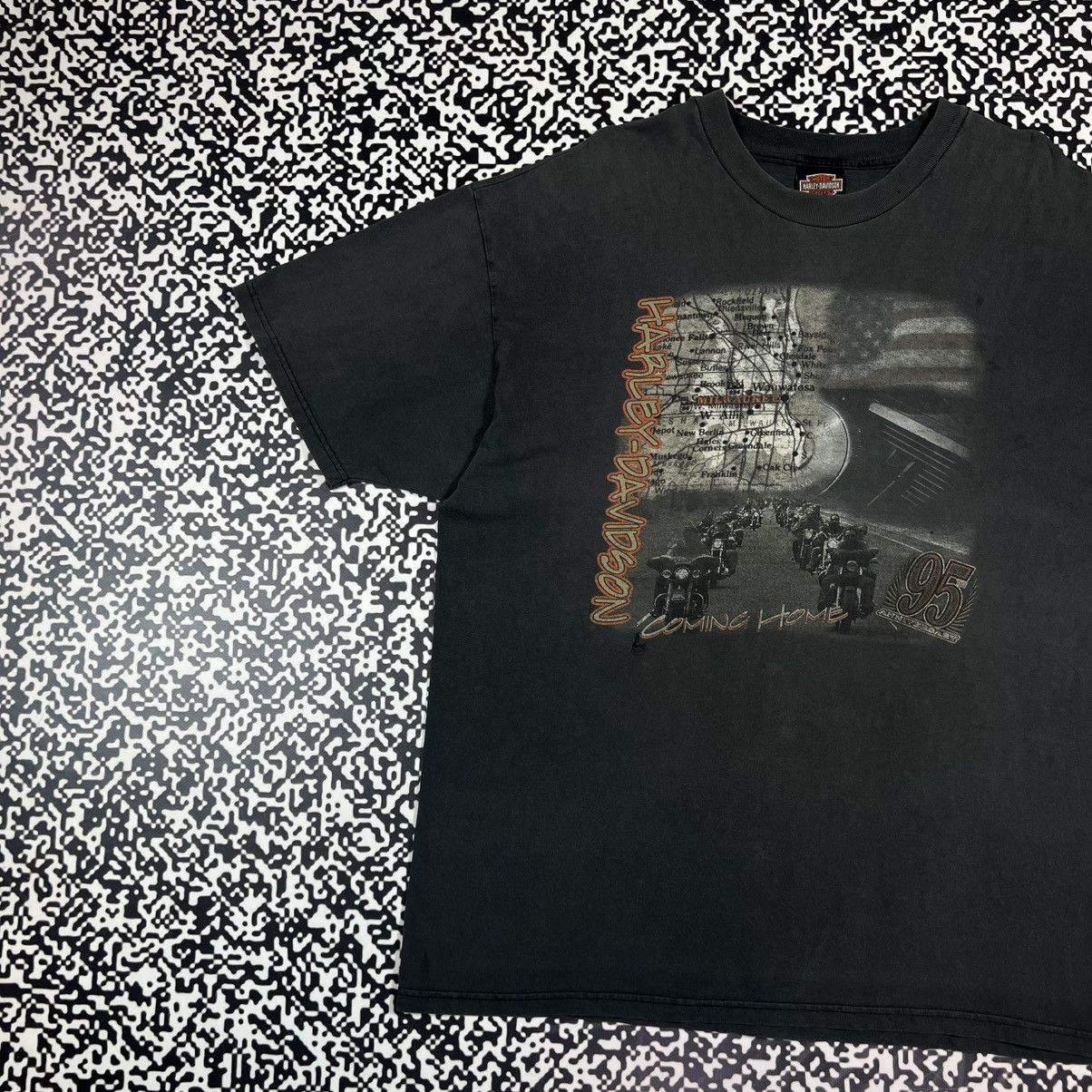Harley Davidson Vintage 00s Harley Davidson Milwaukee Faded Boxy T-shirt Size US XXL / EU 58 / 5 - 2 Thumbnail