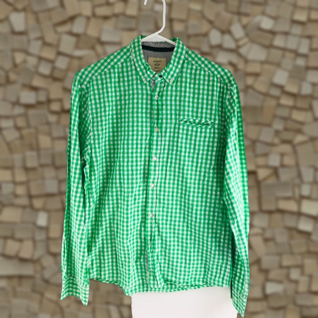 Vintage Artistry in Motion NY Shirt Mens Size Small Green White Checkered Button Down Shirt Size US S / EU 44-46 / 1 - 1 Thumbnail