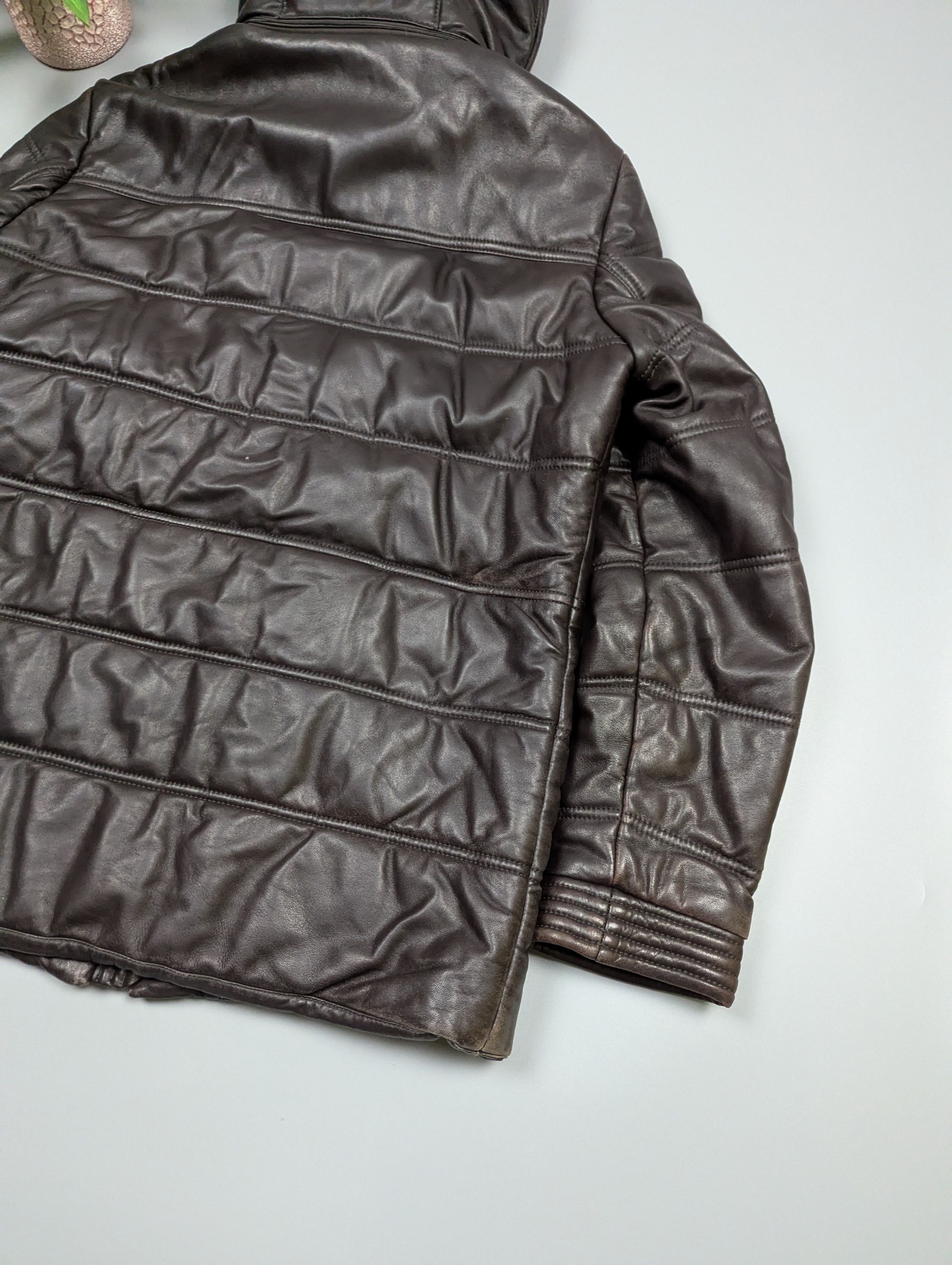 Hackett Hackett London Vintage Lambskin Leather Puffer Jacket Size M Size US M / EU 48-50 / 2 - 14 Thumbnail