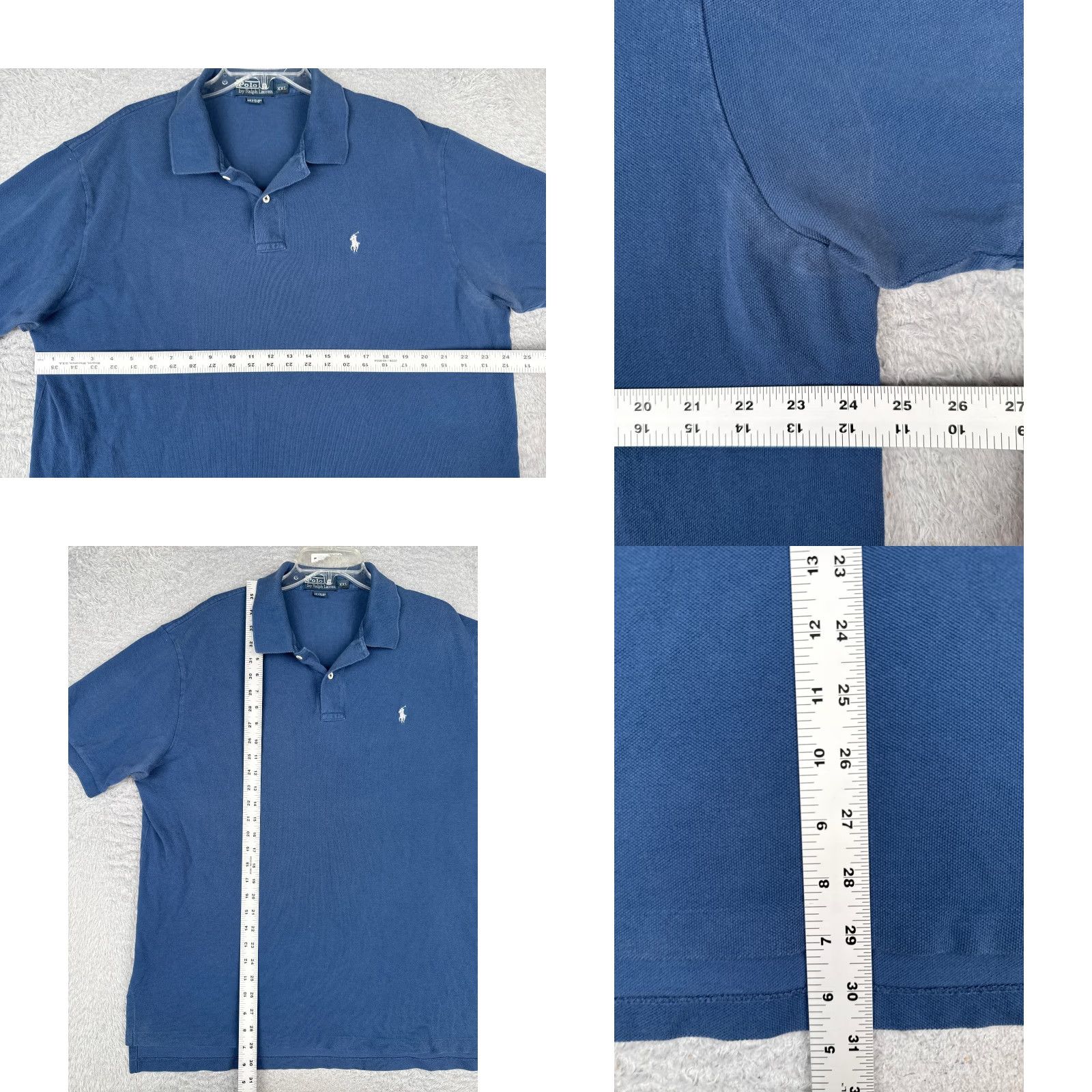 Ralph Lauren VINTAGE Ralph Lauren Polo Shirt Men 2XL Blue Short Sleeve 100% Cotton Slim Fit Size US XXL / EU 58 / 5 - 8 Thumbnail
