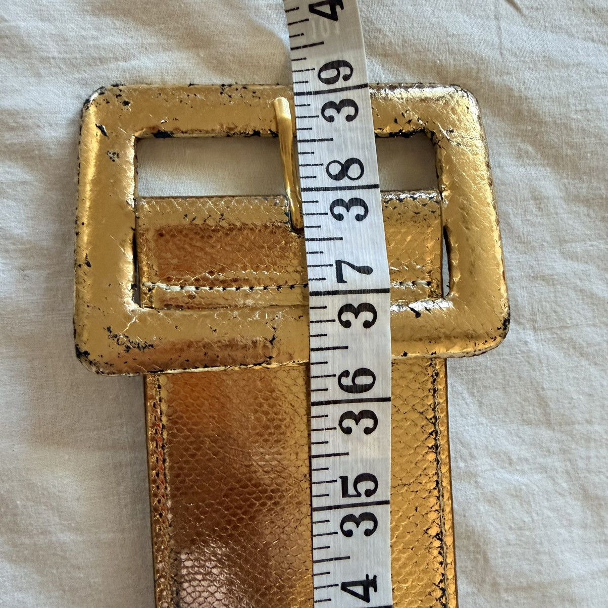 Other W. Kleinberg Wide Snakeskin Exotic Gold Leather Belt USA 34" Size ONE SIZE - 8 Thumbnail