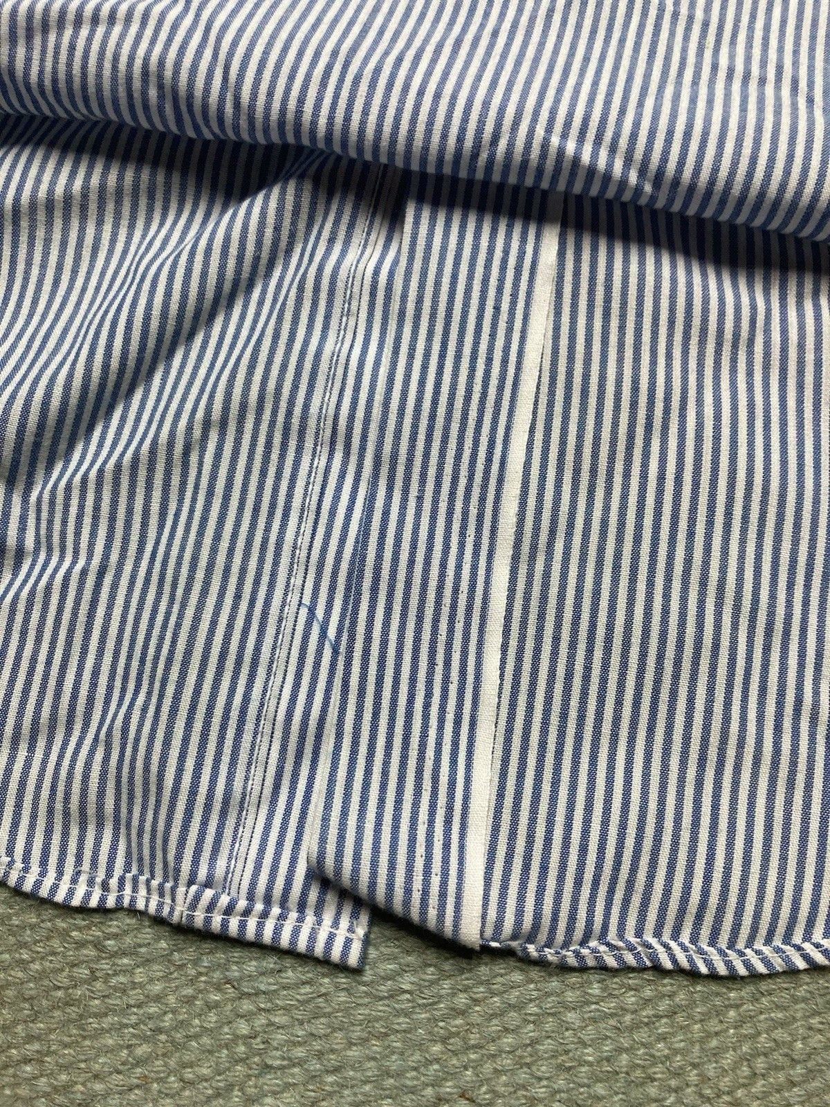 Vintage 80s button shirt Sears poly cotton pinstripe blue men’s XL Size US XL / EU 56 / 4 - 6 Thumbnail
