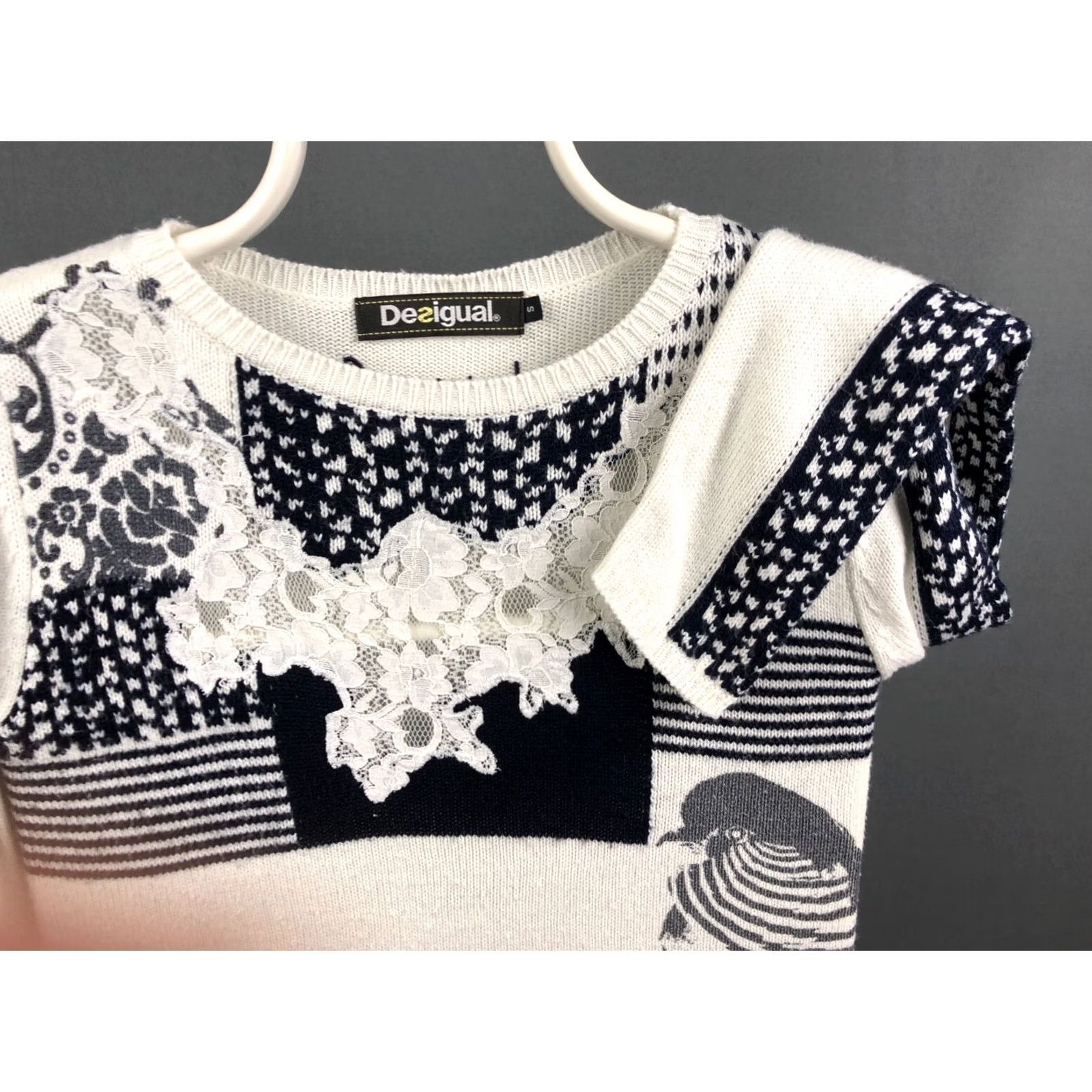 Desigual Desigual Pullover Sweater Women Size S White Patterned Acrylic Size S / US 4 / IT 40 - 6 Thumbnail