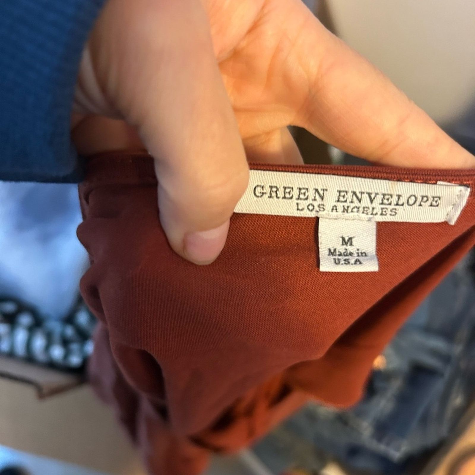 Other Green Envelope Short Sleeve Rust Wrap Top Size M / US 6-8 / IT 42-44 - 3 Thumbnail