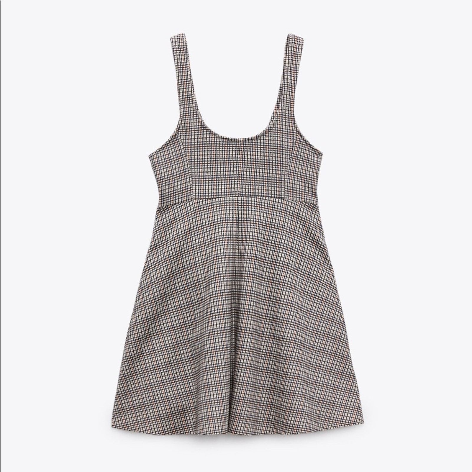Zara ZARA FAUX SUEDE PLAID DRESS SAND Size XS / US 0-2 / IT 36-38 - 8 Thumbnail