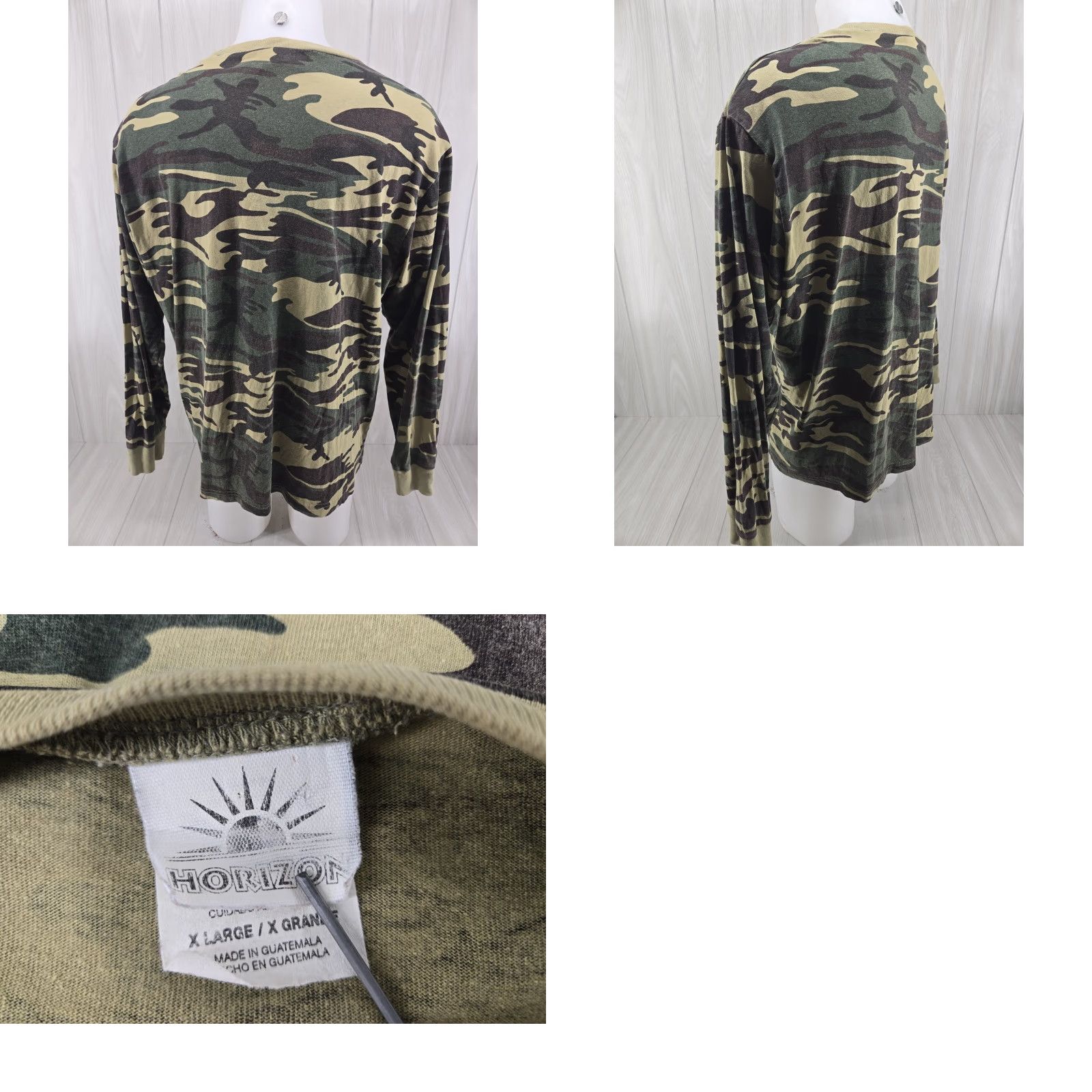 Vintage VINTAGE Horizon Camouflage Long Sleeve Shirt Camouflage XL Men Green Distressed Camo Horizon Tshirt XL Mens Size US XL / EU 56 / 4 - 9 Thumbnail