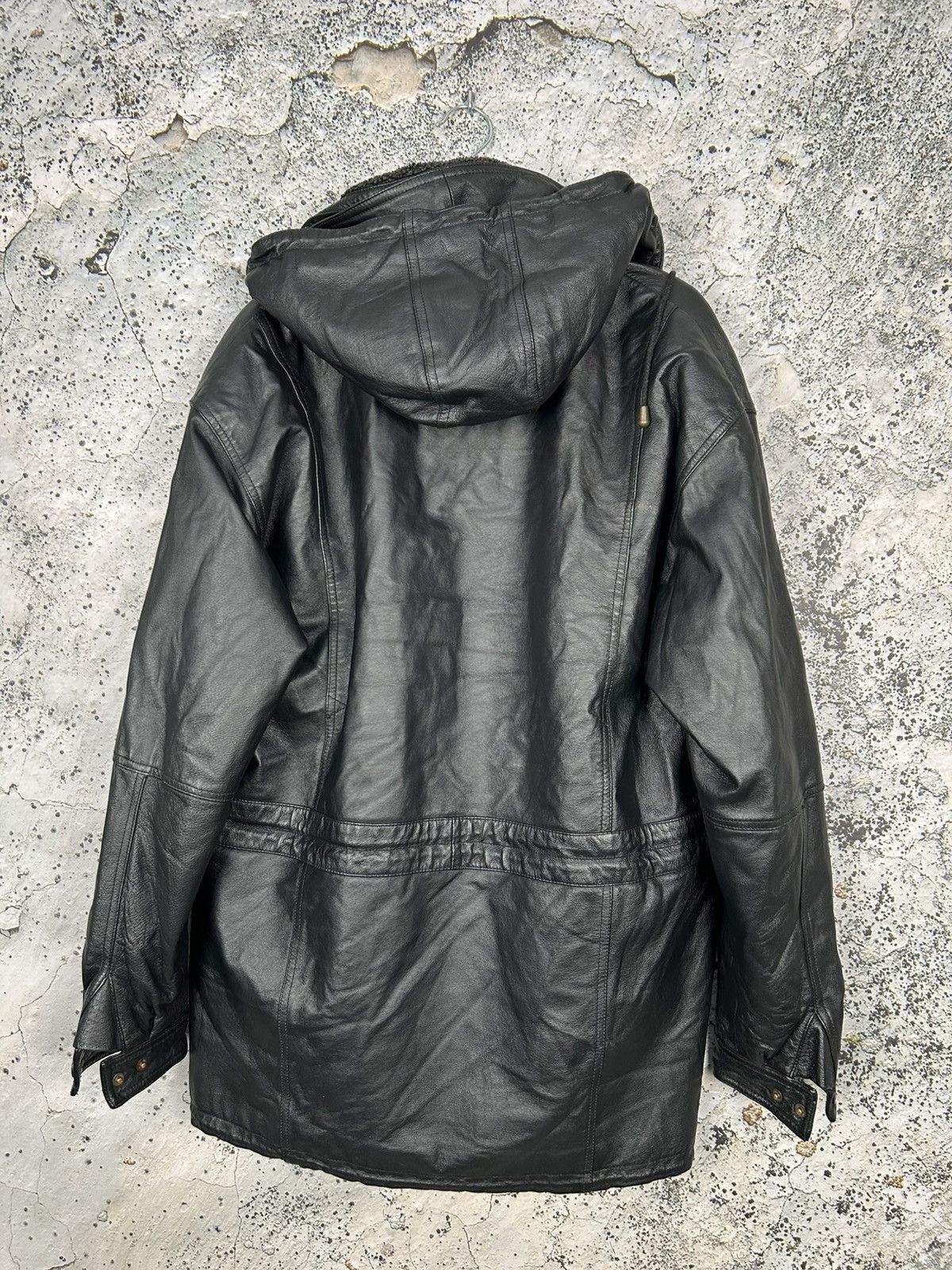 Genuine Leather Vintage Avant Garde Genuine Leather Jacket Heavy Coat Size US L / EU 52-54 / 3 - 6 Thumbnail