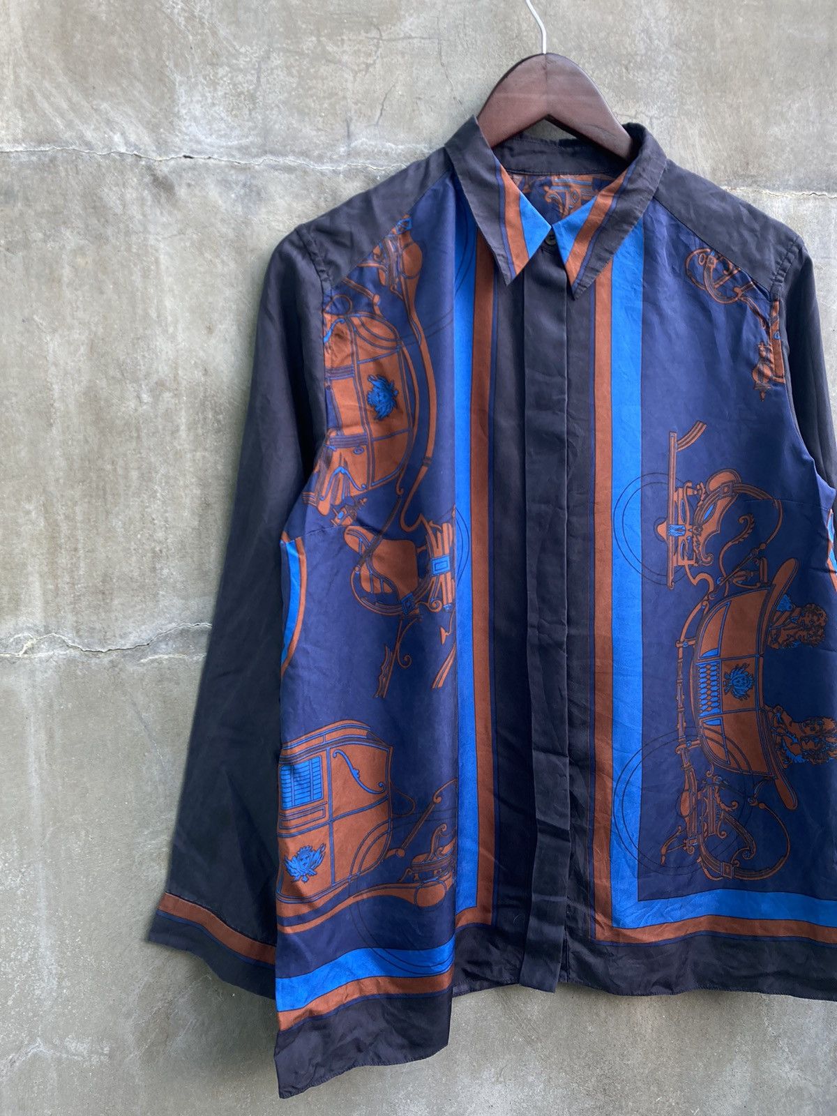Hermes Carriage Pattern Silk Button Up Shirt Size US M / EU 48-50 / 2 - 3 Thumbnail