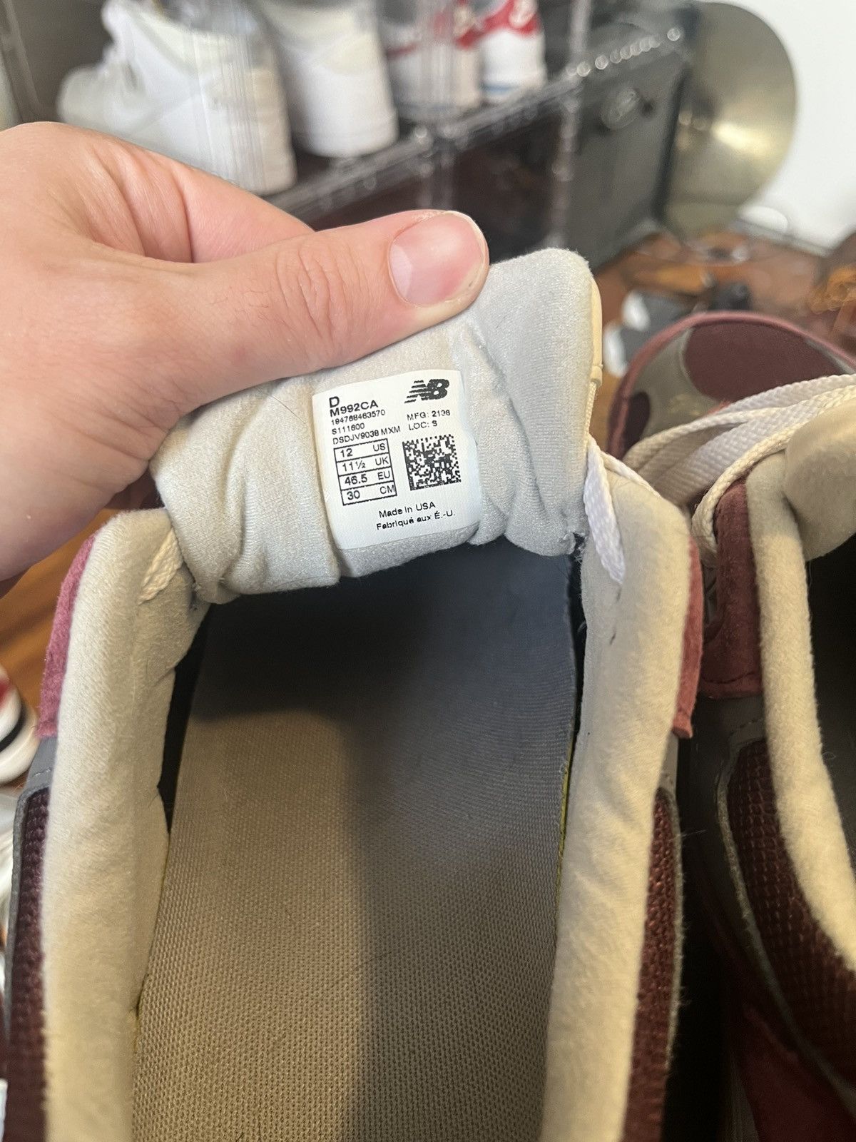 New Balance New Balance 992 “Burgundy Gold” Size US 12 / EU 45 - 6 Thumbnail