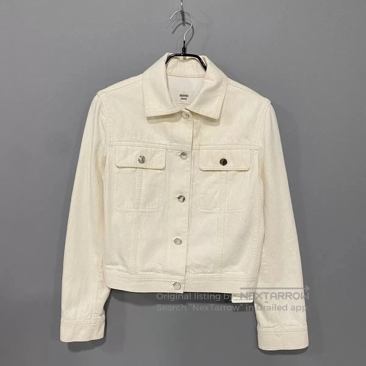 Hermes hermes classic cream denim jacket. Size S / US 4 / IT 40 - 1 Thumbnail