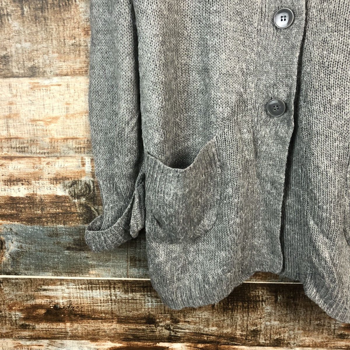 Homespun Knitwear Shoo La Reu Grey cardigan Knitwear #A2222 Size US L / EU 52-54 / 3 - 7 Thumbnail